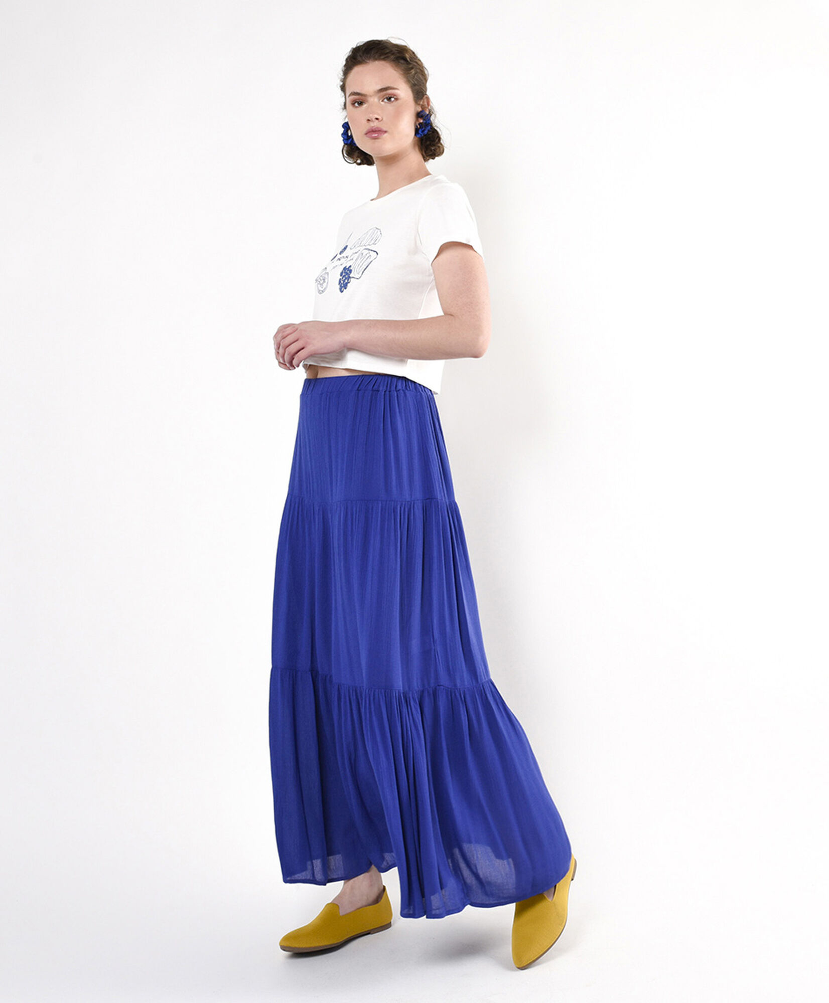 Falda mujer azul pisos Falda mujer azul pisos