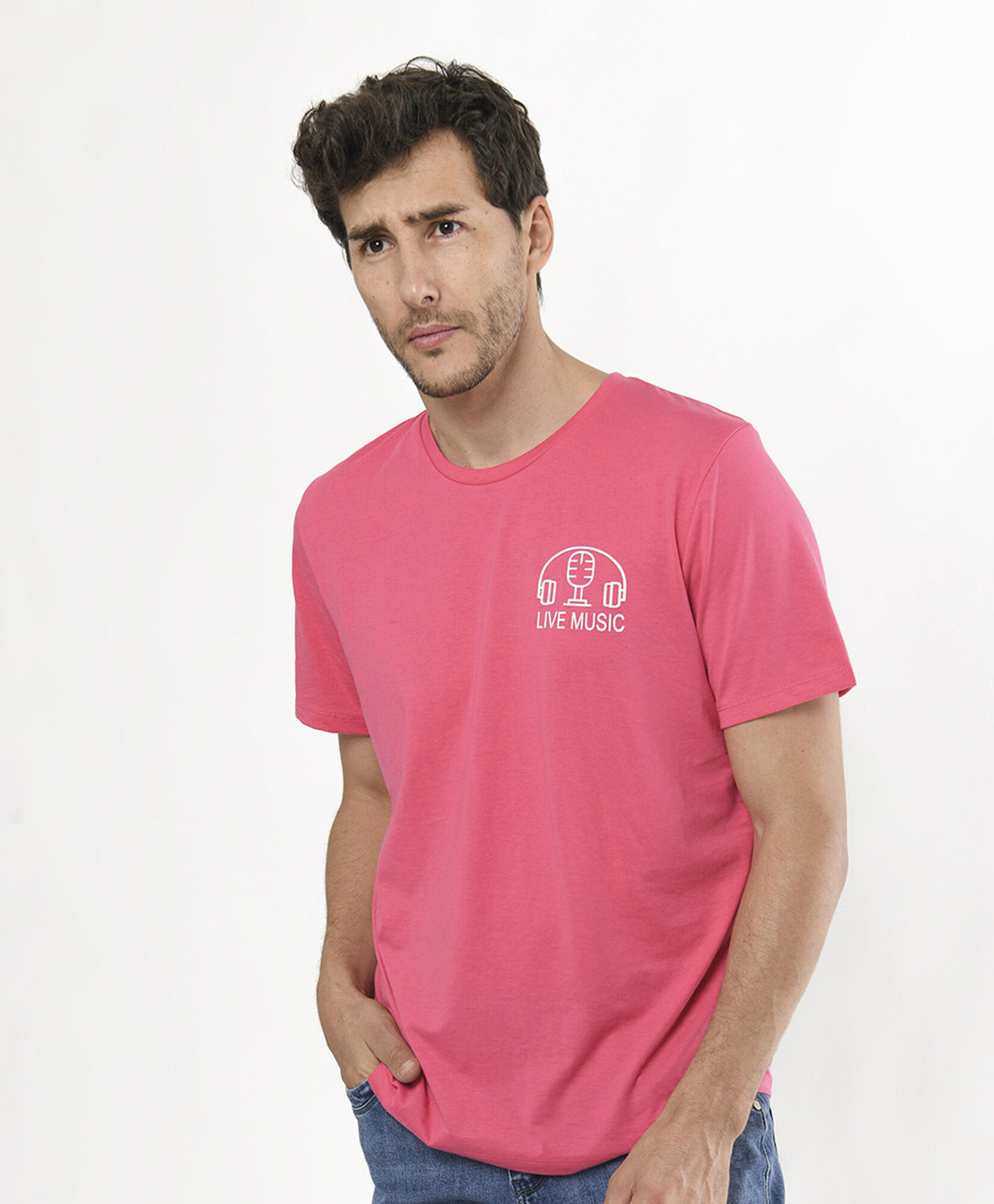 Polera hombre doble estampado music Polera hombre doble estampado music