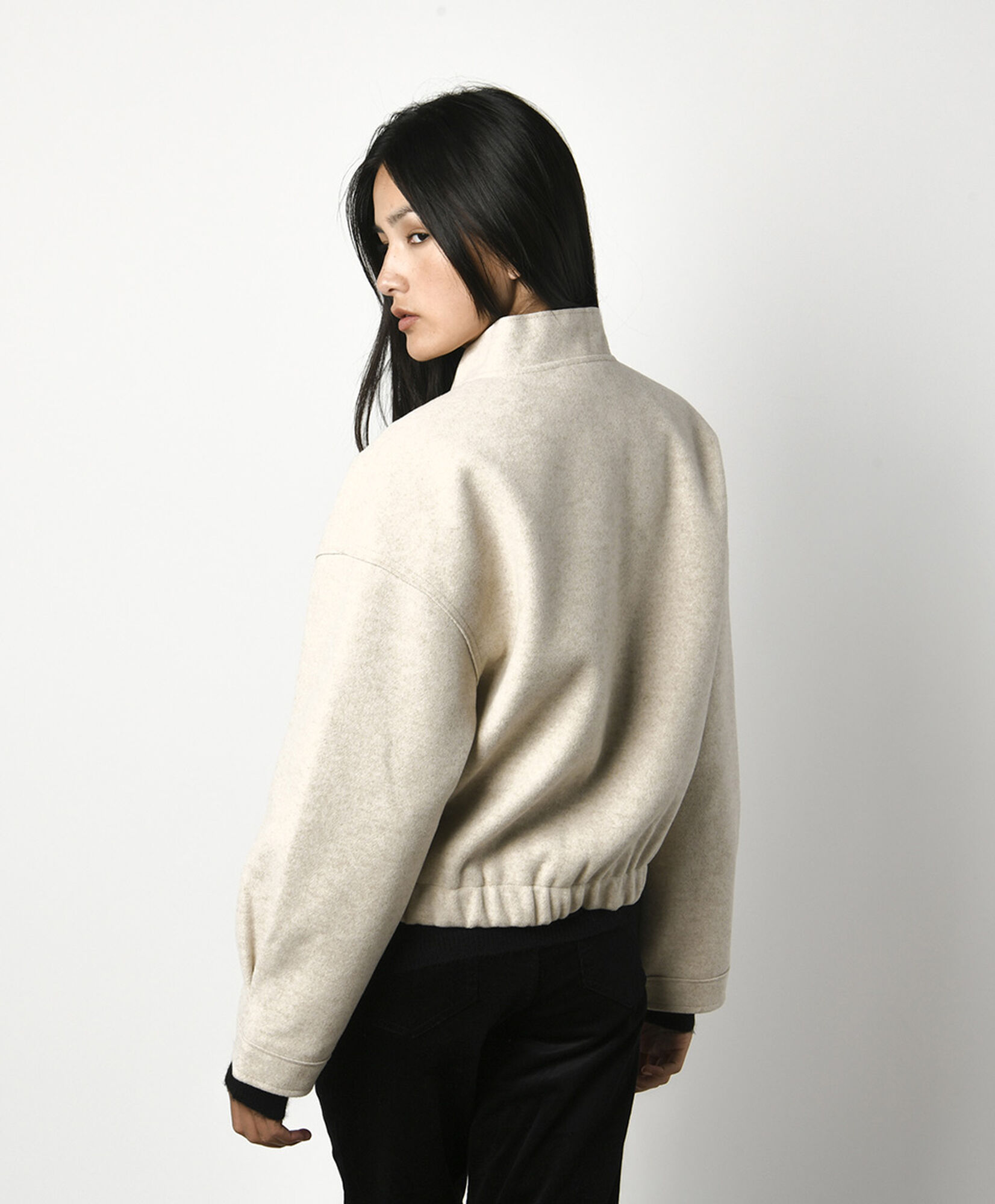 Chaqueta mujer pretina elasticada Chaqueta mujer pretina elasticada