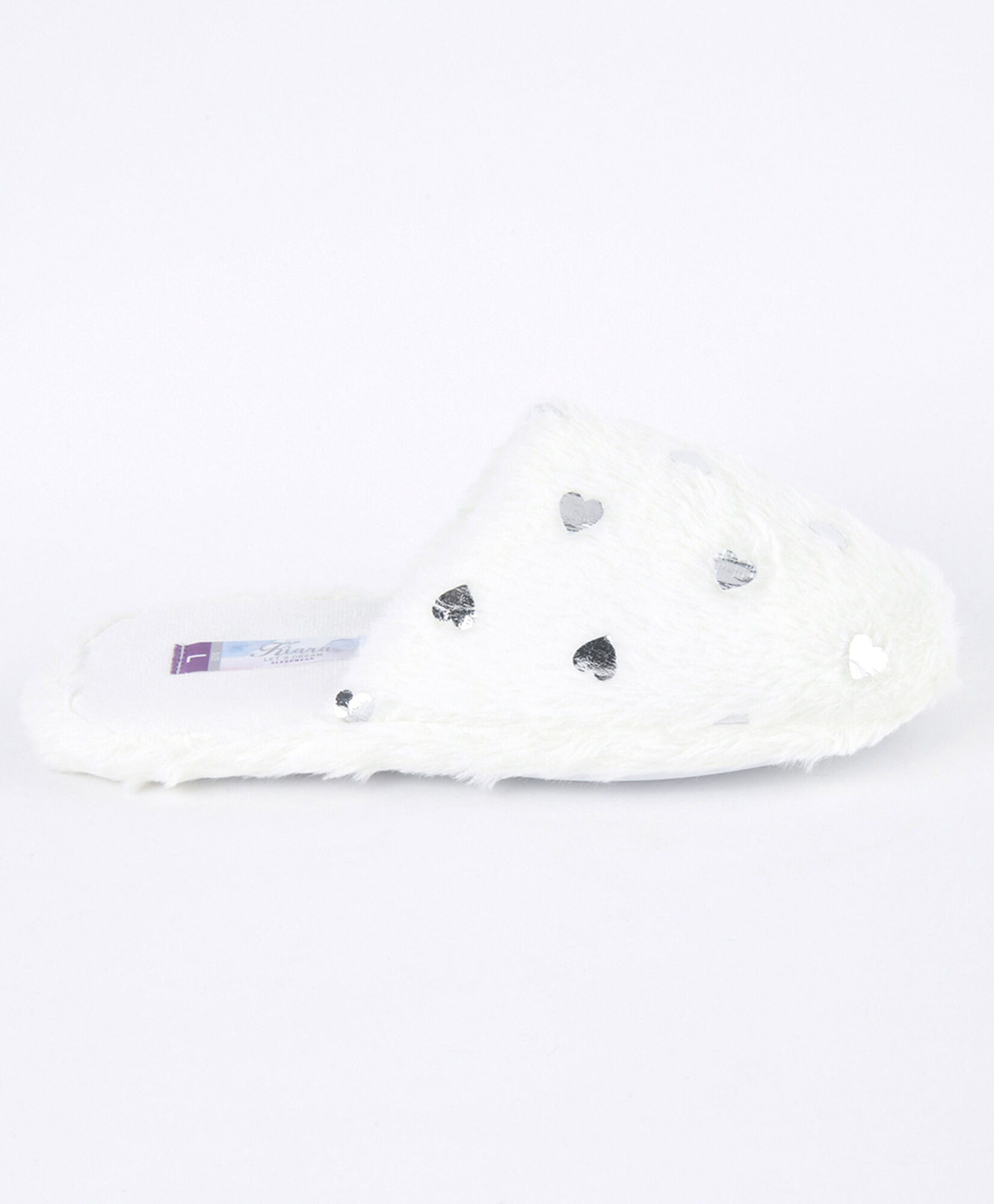 Pantufla mujer corazones brillantes blanca Pantufla mujer corazones brillantes blanca
