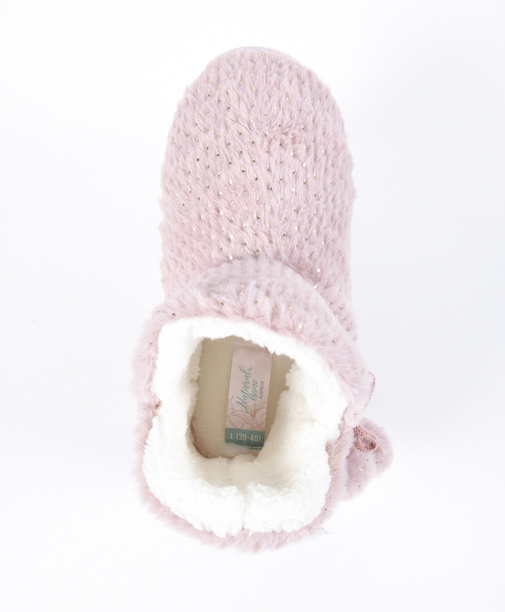 Botín descanso mujer pompones y brillos Botín descanso mujer pompones y brillos