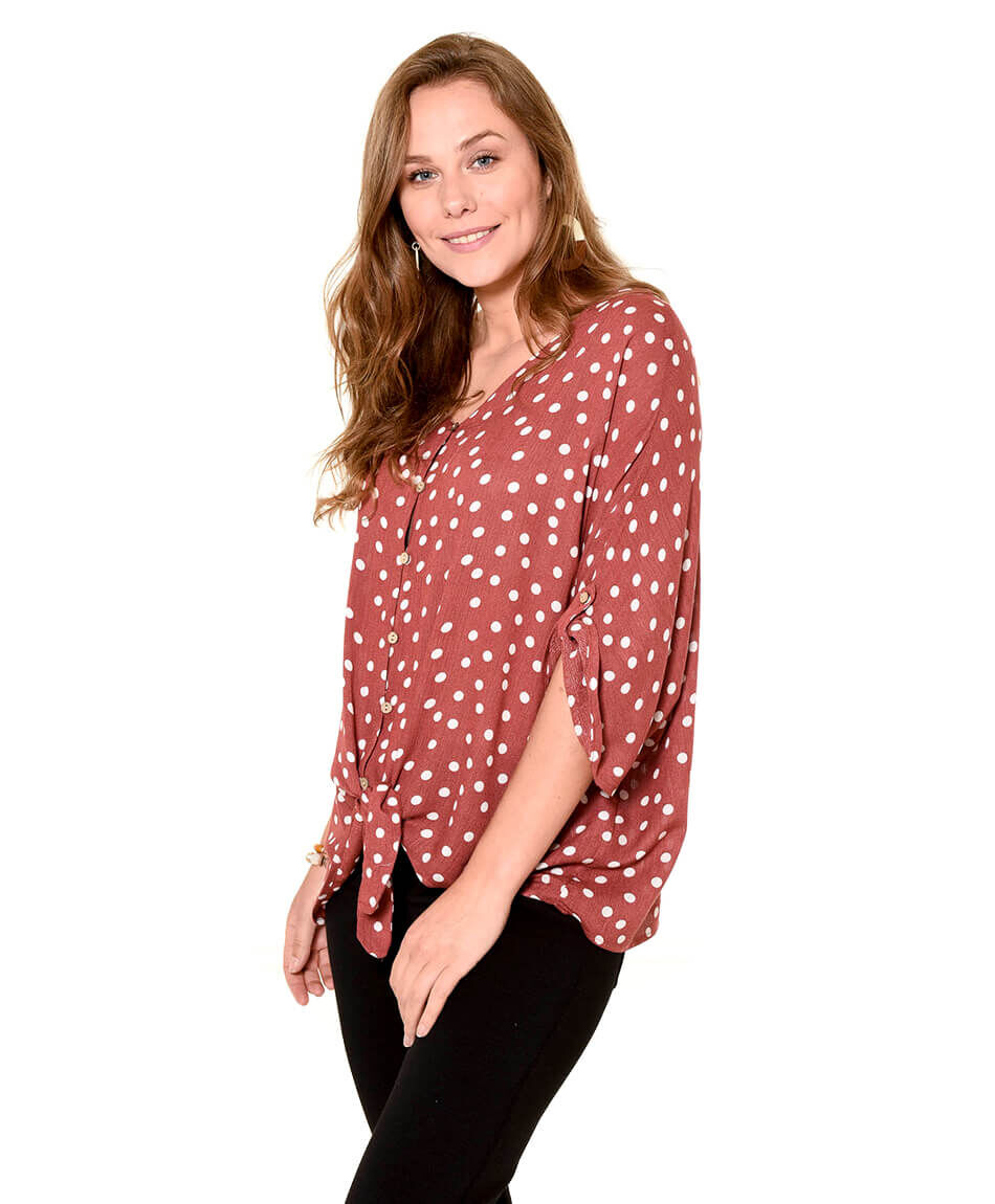 Blusa lunares nudo