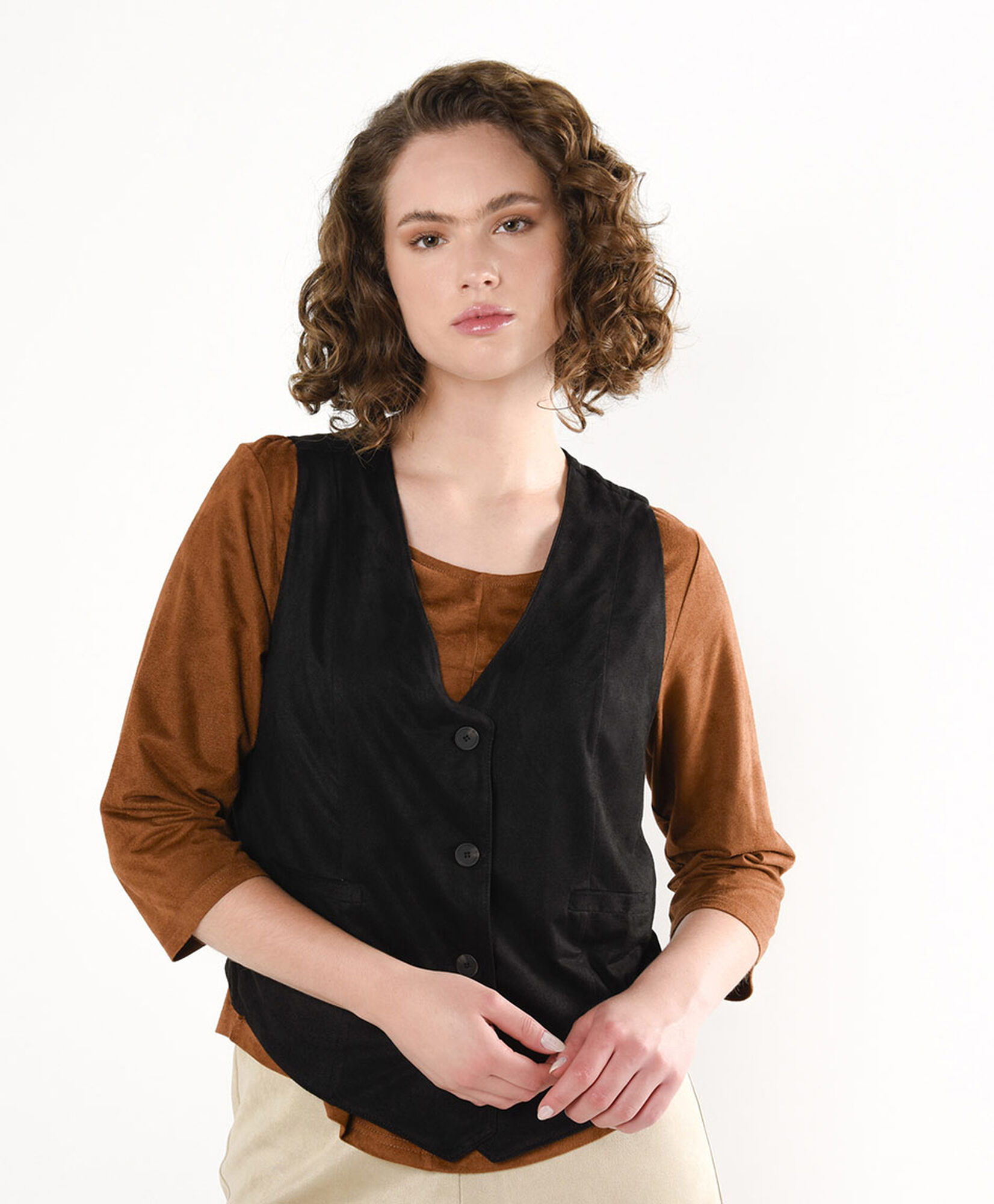 Vest mujer negro suede Vest mujer negro suede
