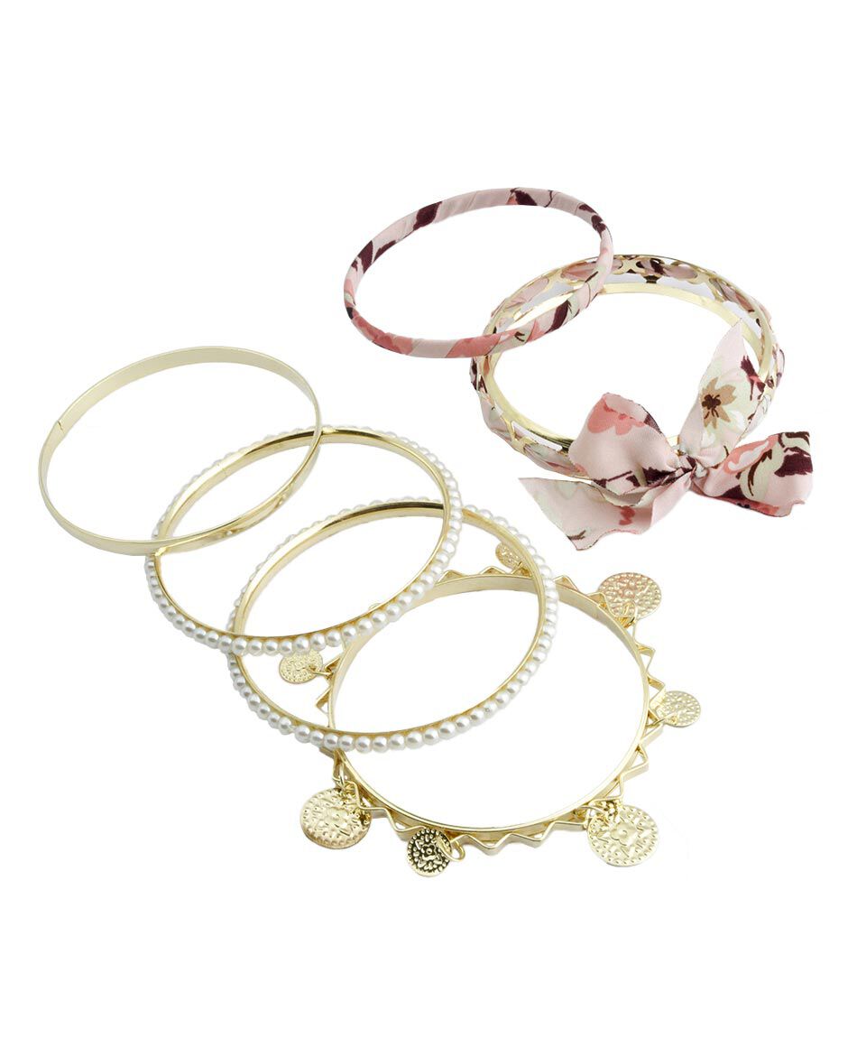 Pulsera set tipo aro 6 piezas