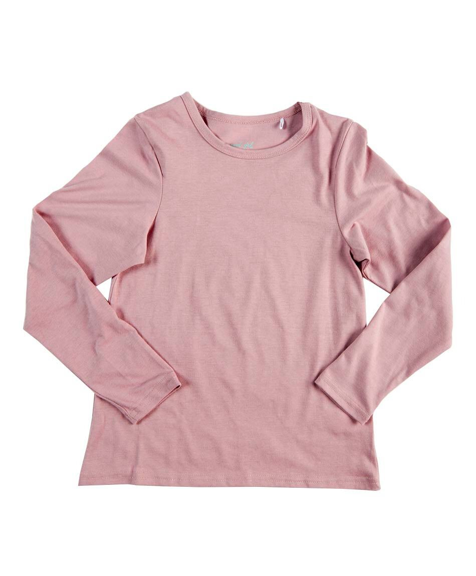 Polera ni&ntilde;a b&aacute;sica manga larga