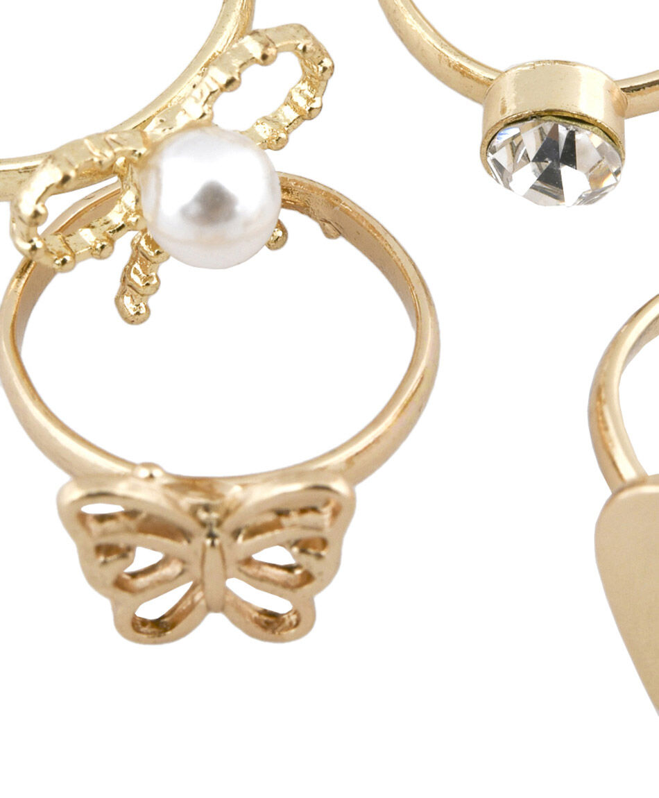 Set anillos dorados 5 piezas