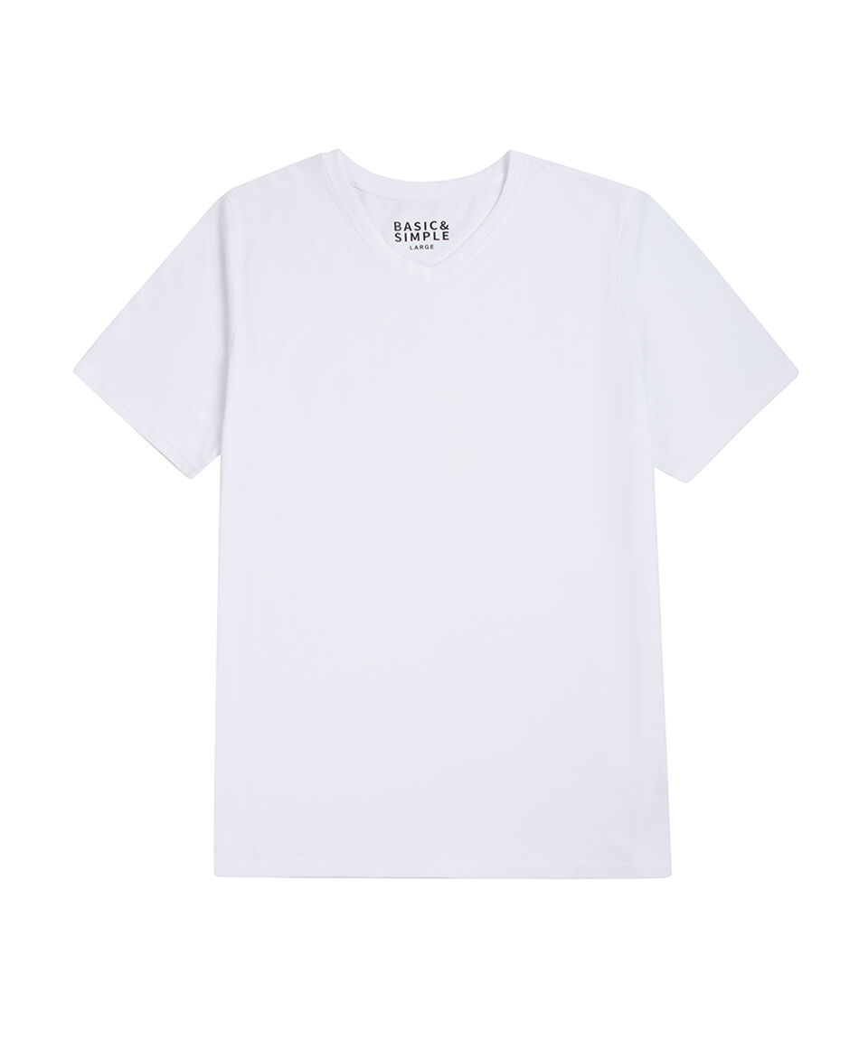 Polera hombre cuello en v lisa