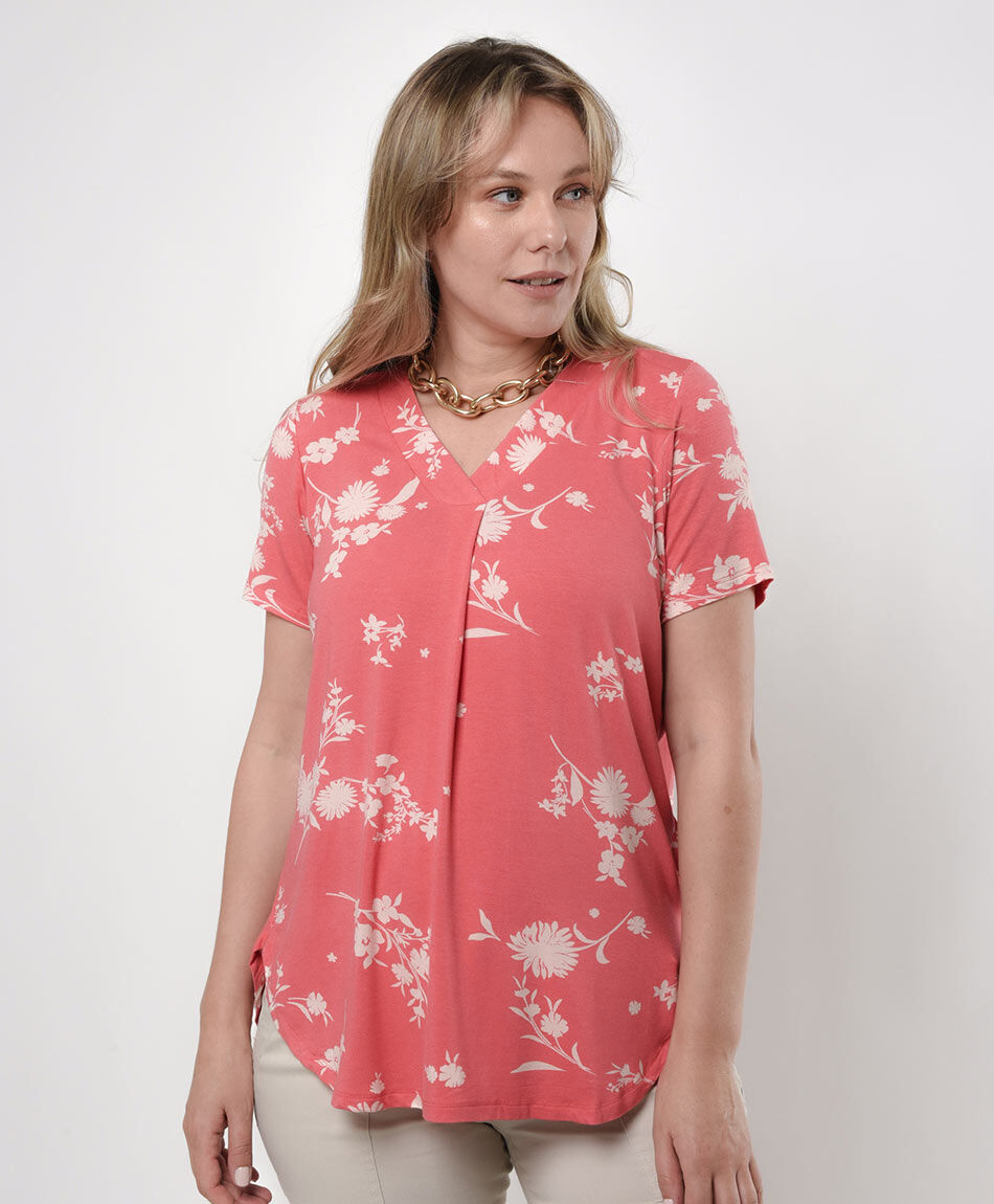 Polera mujer print floreado