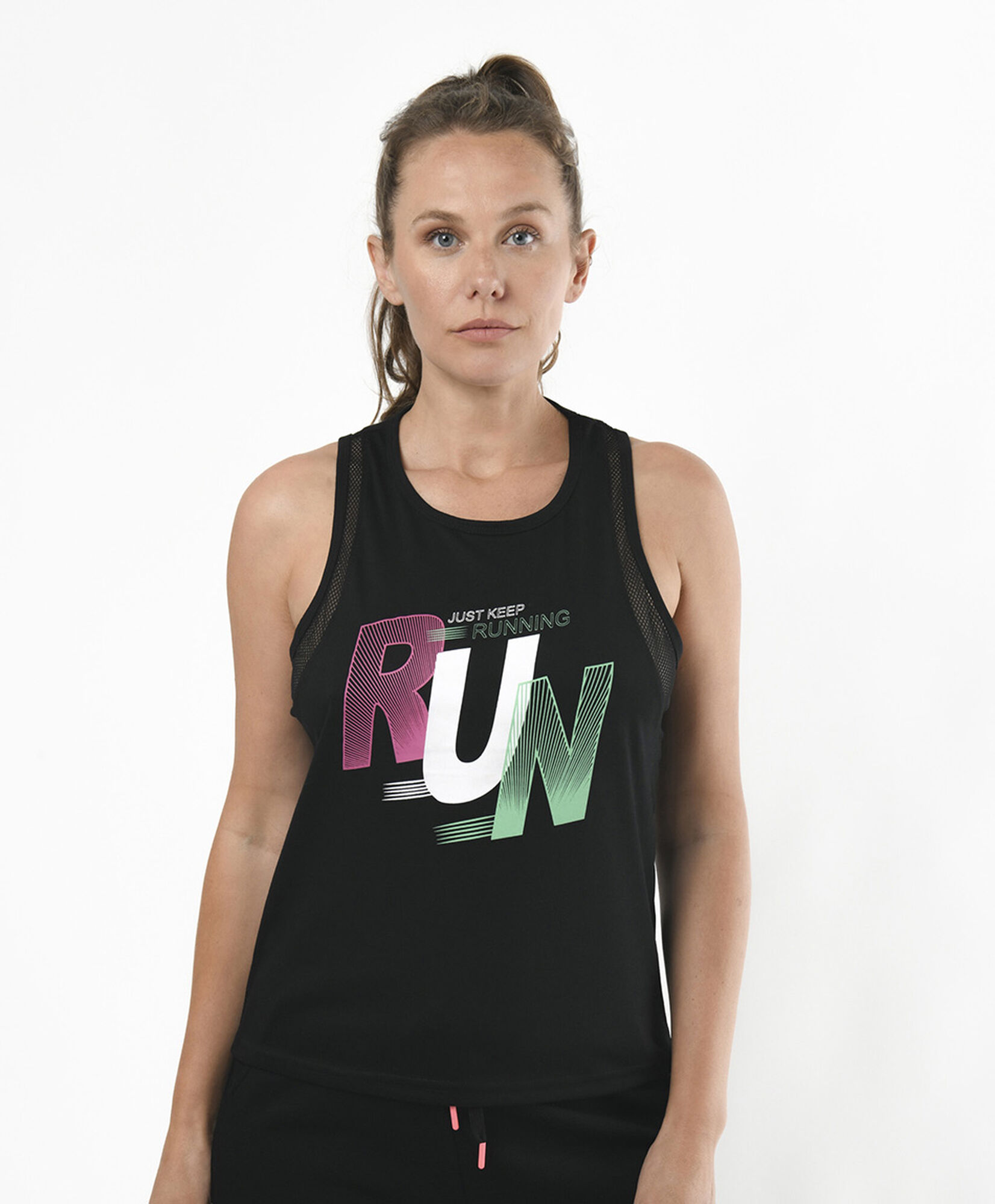 Polera deportiva mujer musculosa malla Polera deportiva mujer musculosa malla