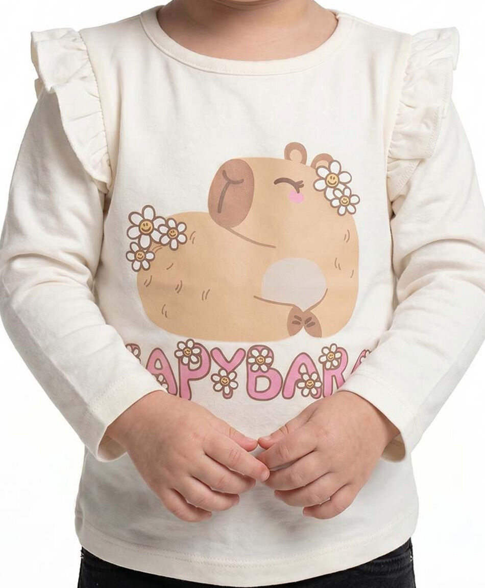 Polera beb&eacute; manga larga capibara