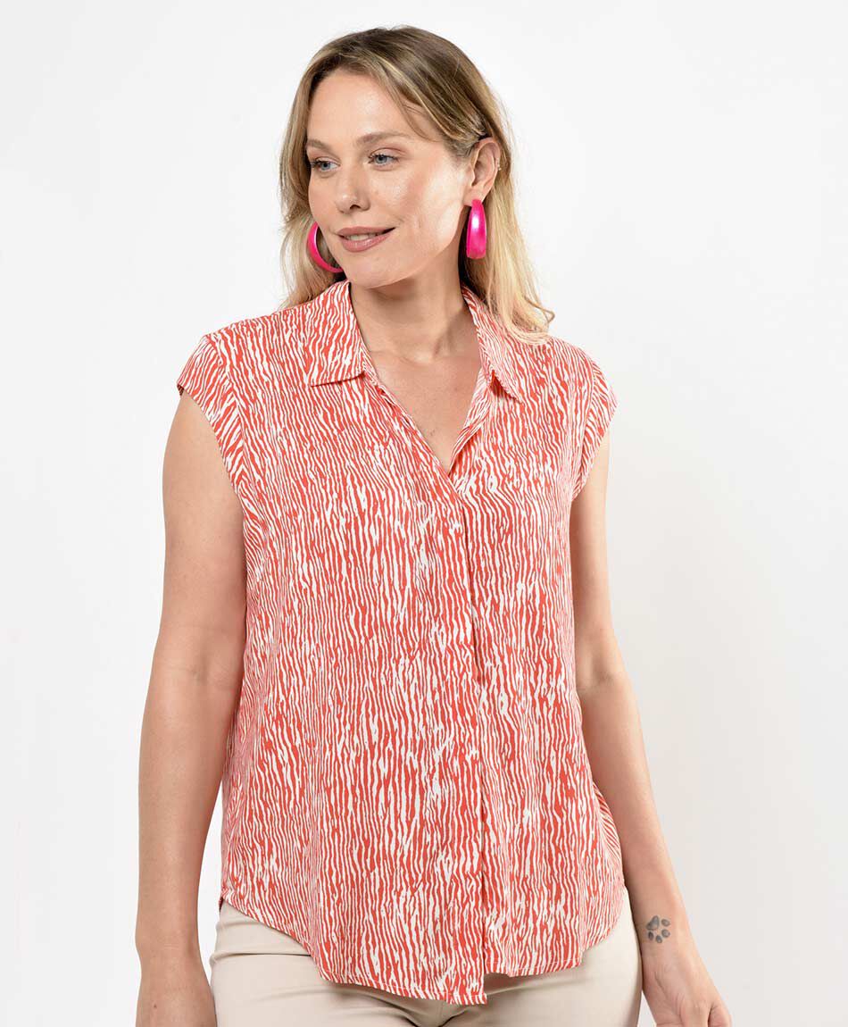 Blusa mujer estampado manga mini