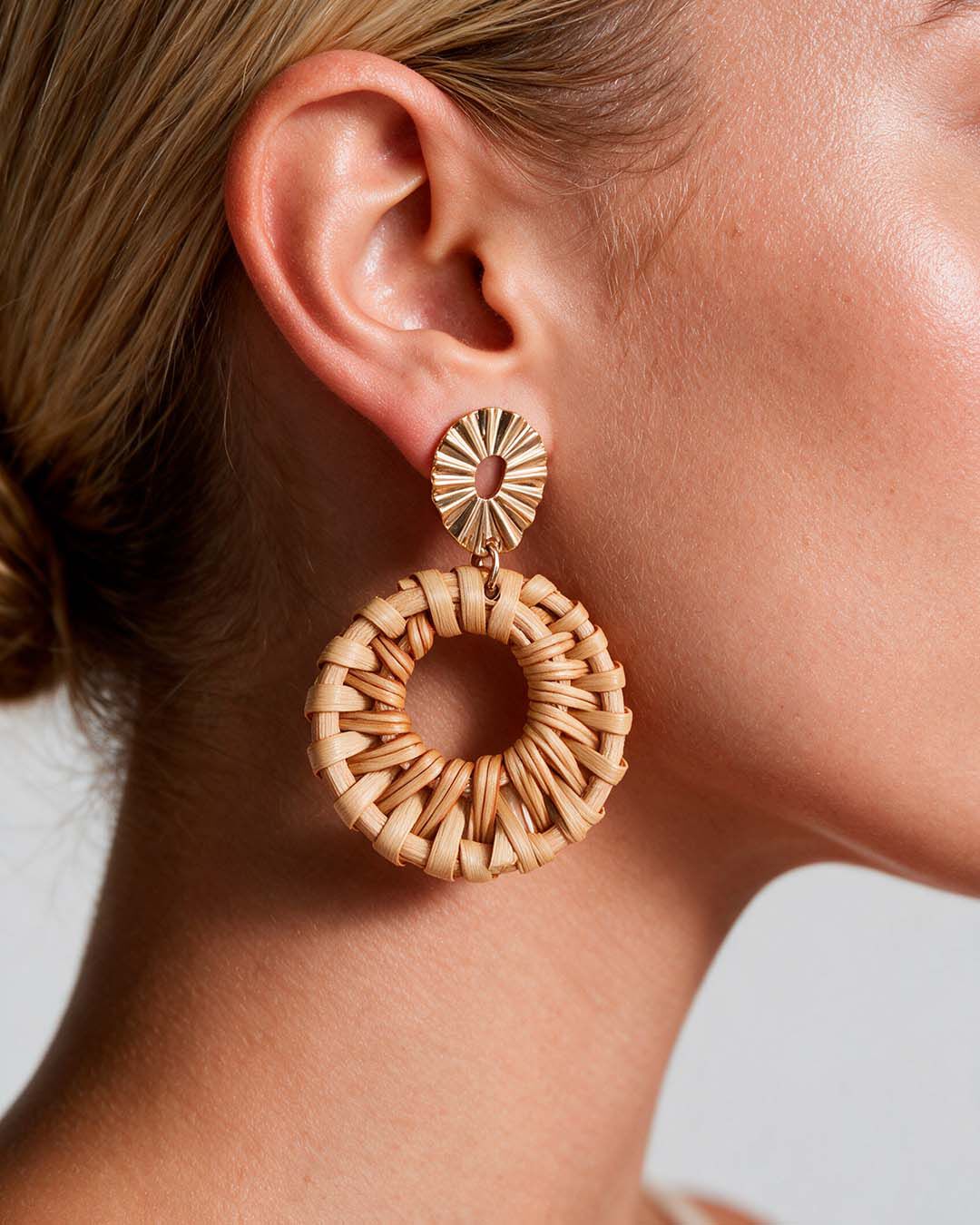 Aros mujer rafia