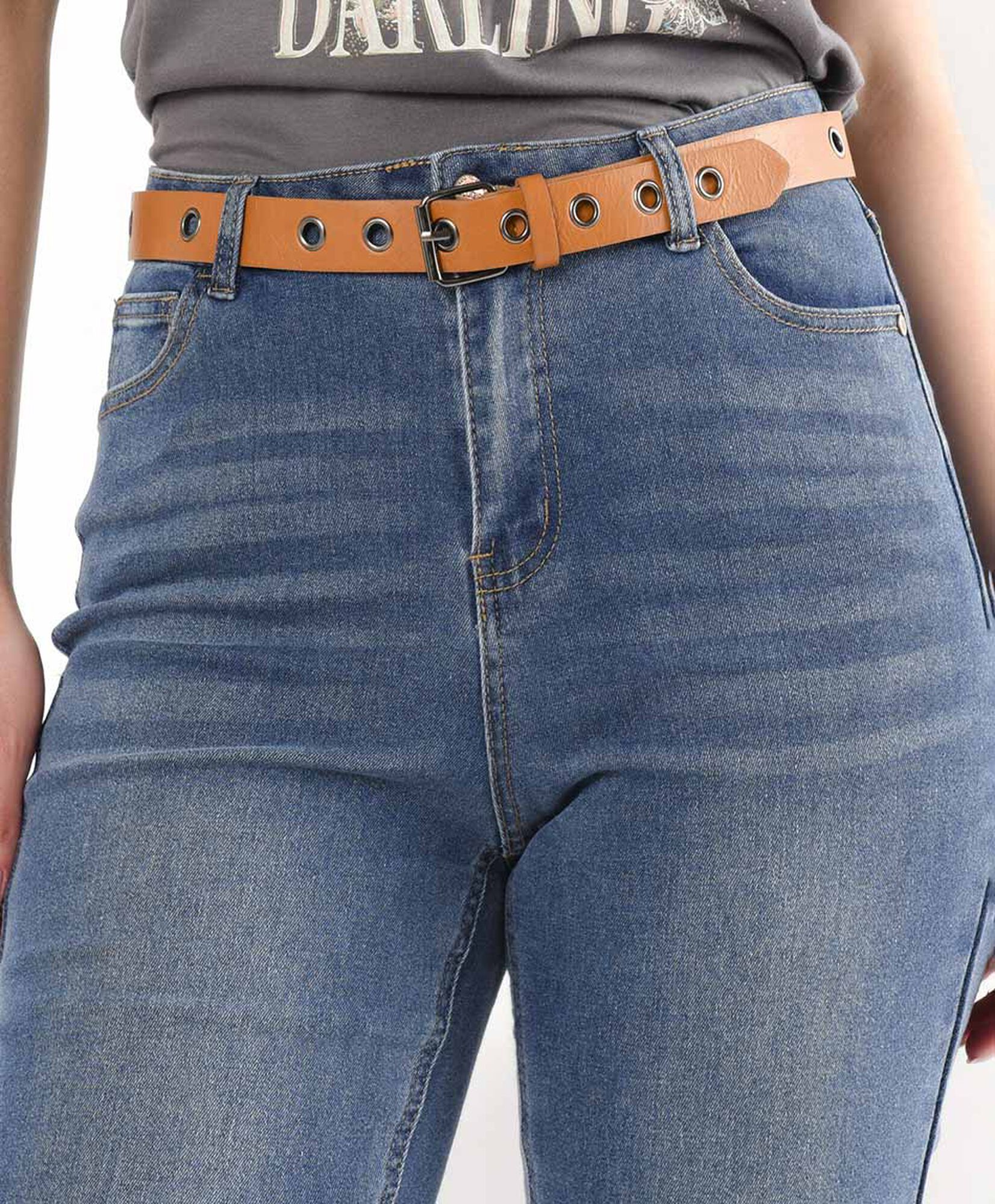 Jeans mujer cinturón flare Jeans mujer cinturón flare