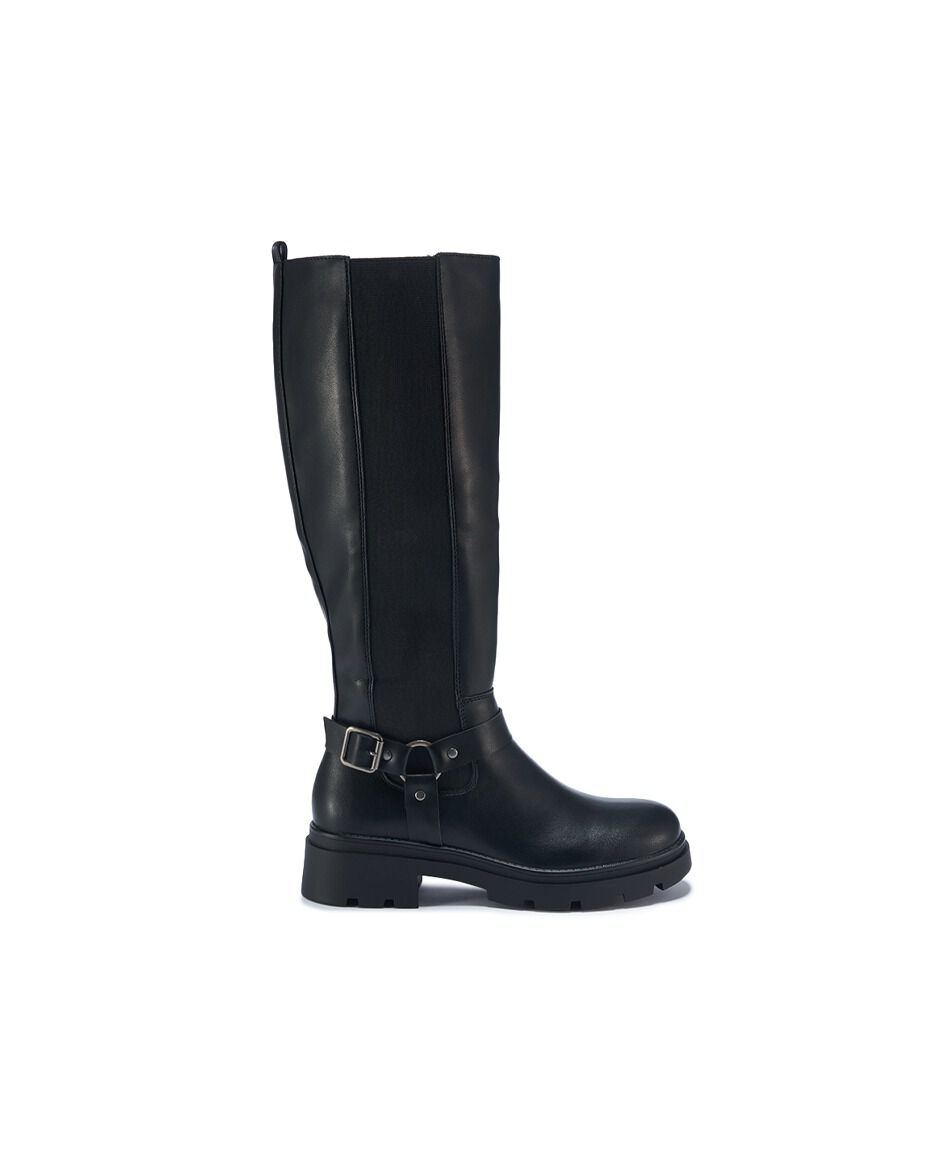 Bota mujer larga hebilla