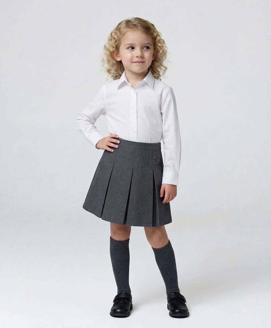 Falda escolar gris botones