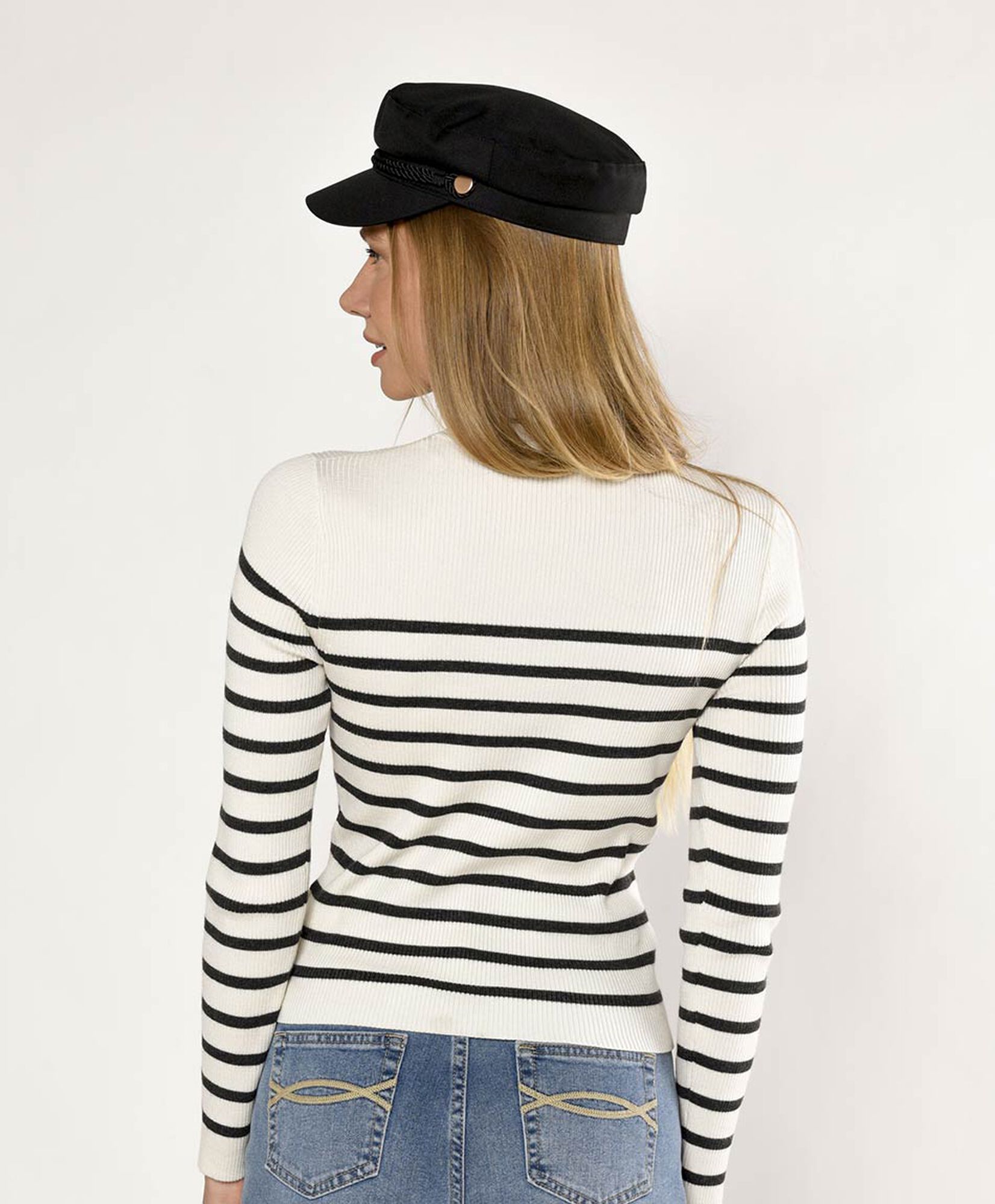 Sweater mujer líneas horizontales ajustado Sweater mujer líneas horizontales ajustado