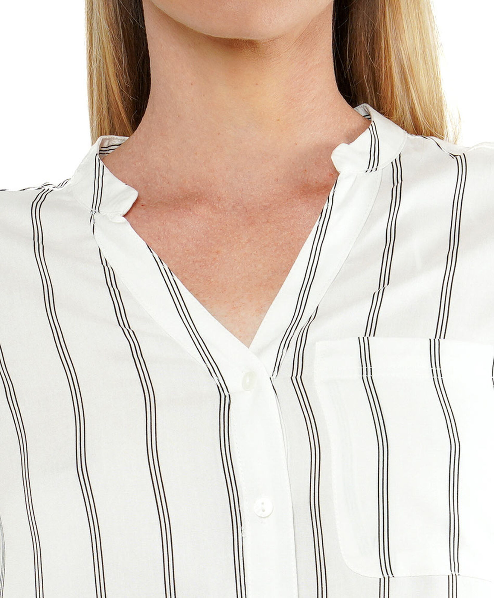 Blusa mujer rayas cuello mao Blusa mujer rayas cuello mao