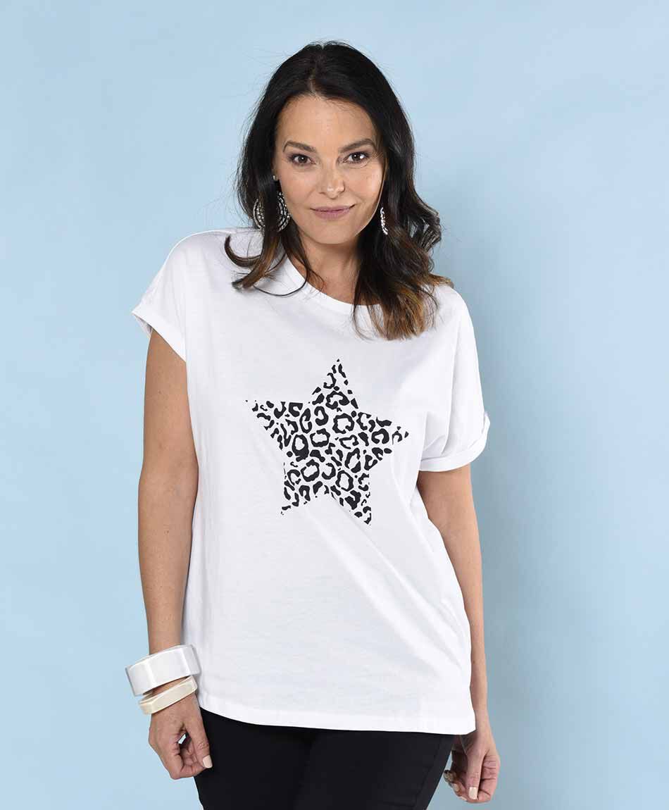 Polera oversize manga mini cuello redondo