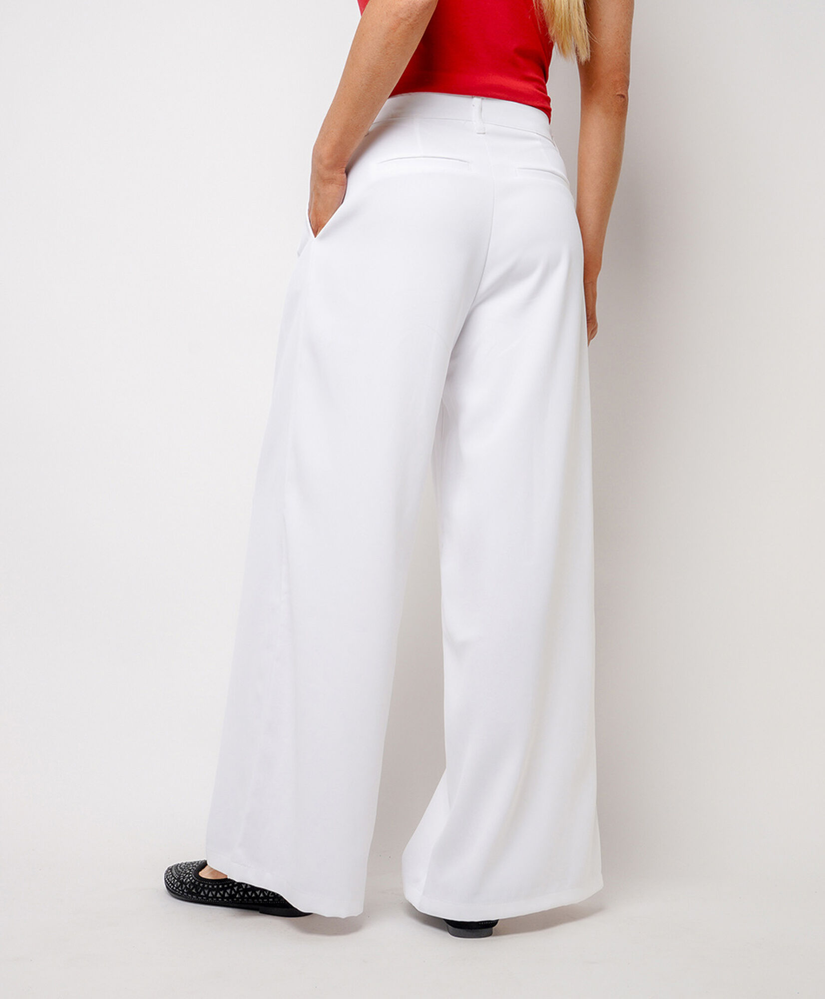 Pantalón mujer blanco wide Pantalón mujer blanco wide
