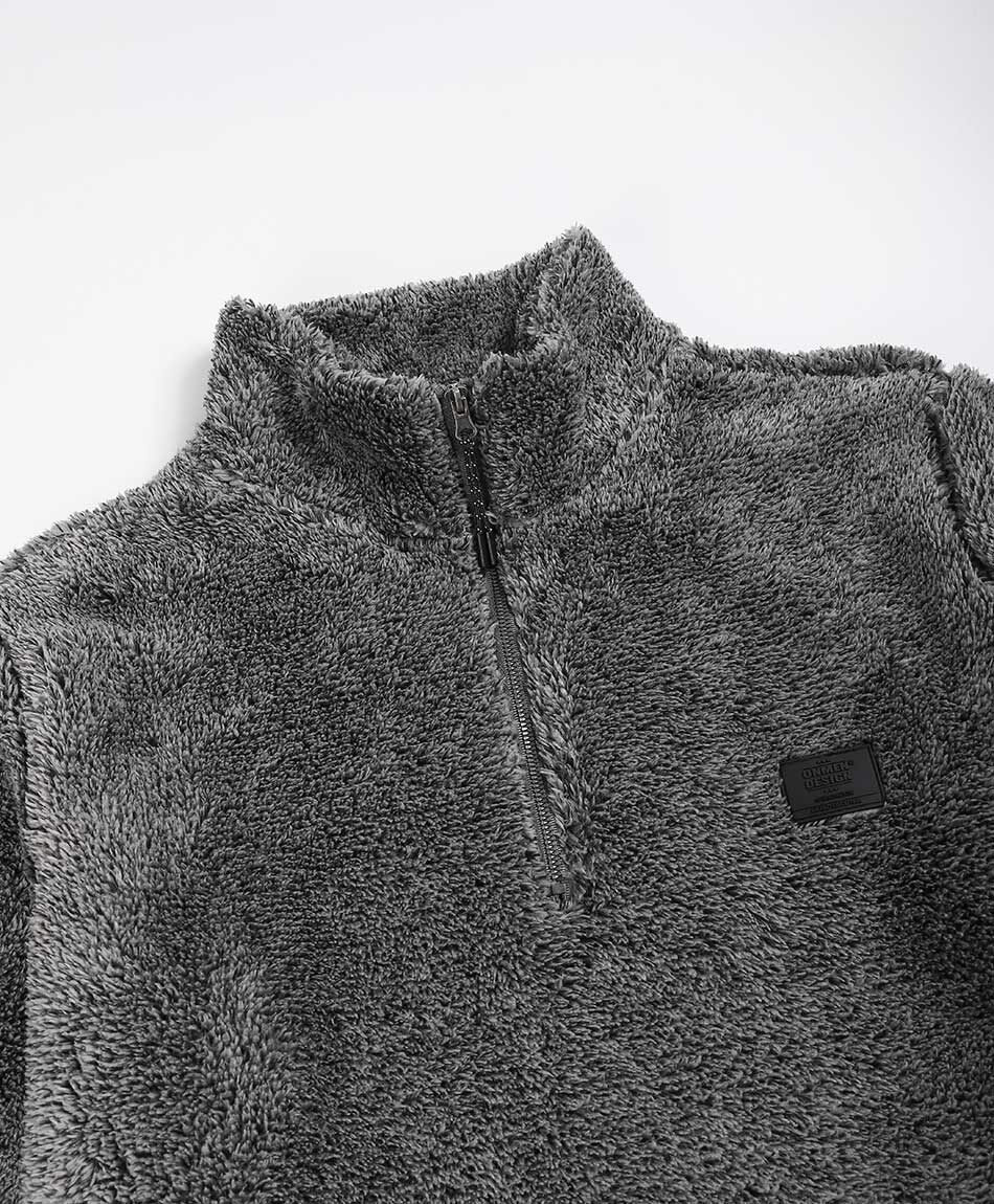Polar hombre gris medio cierre