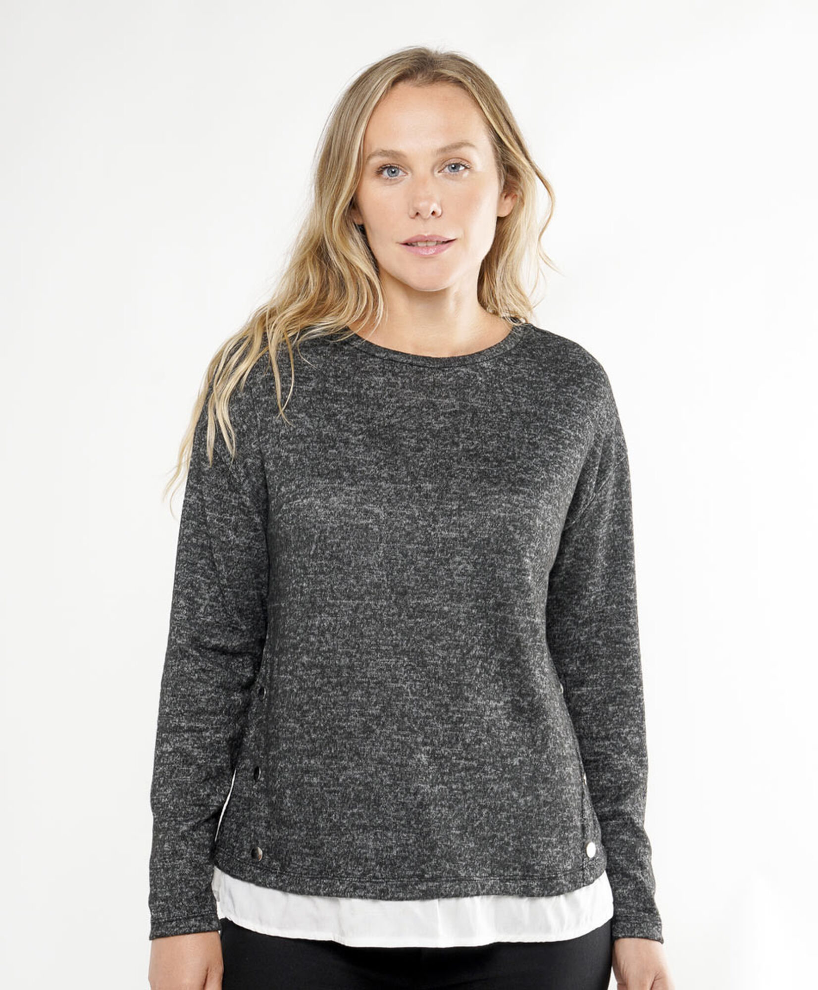 Polera mujer mix botones Polera mujer mix botones