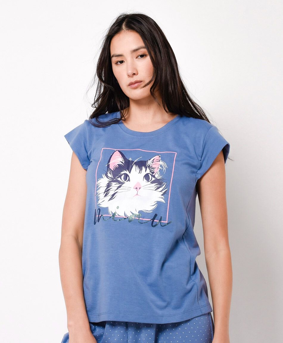 Pijama mujer capri gatito