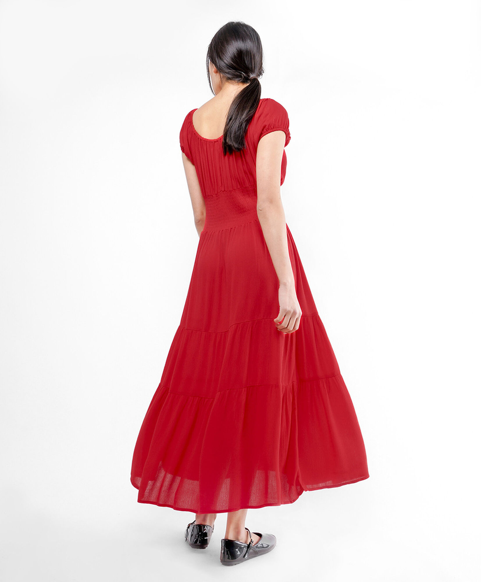 Vestido mujer texturizado rojo Vestido mujer texturizado rojo