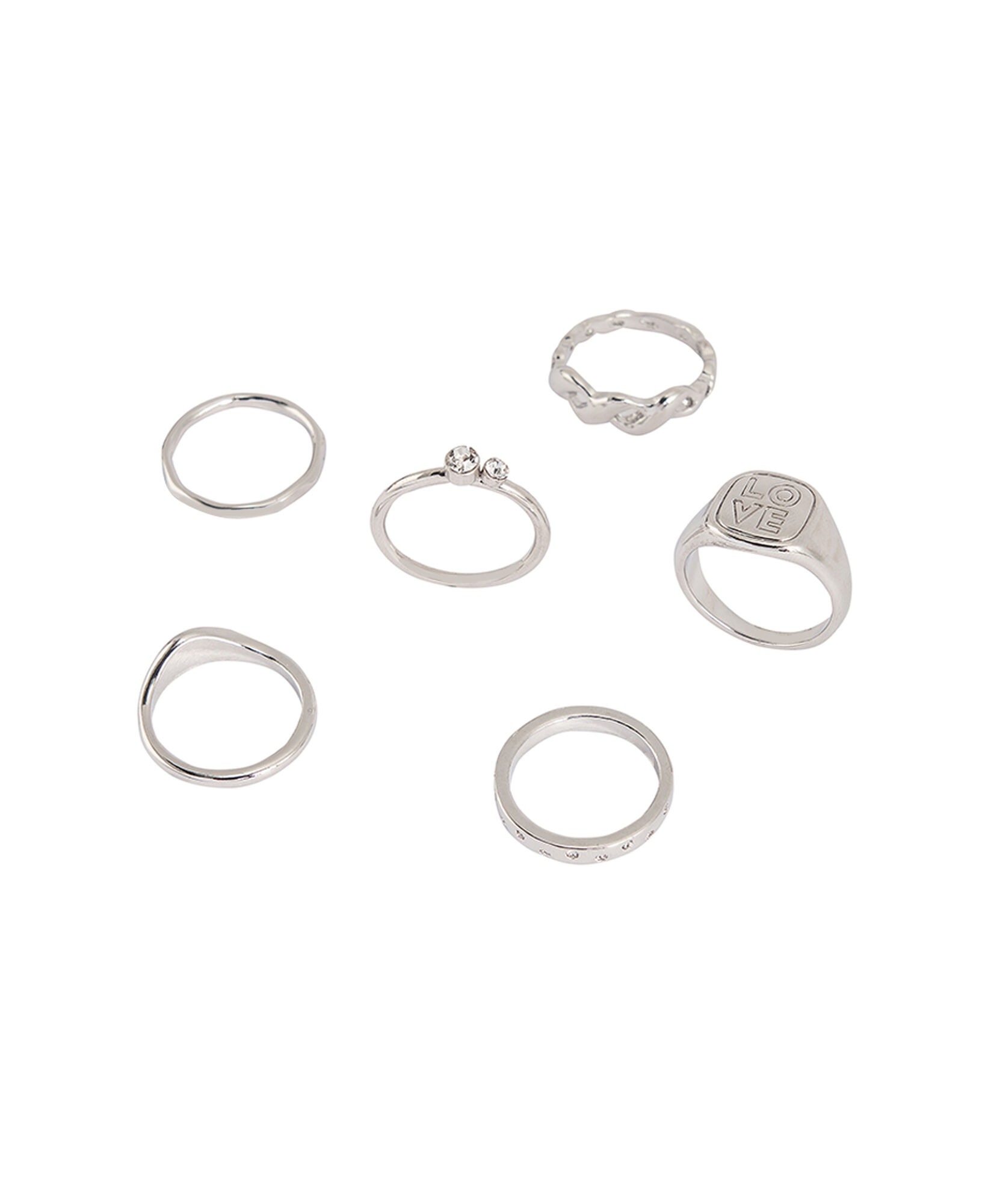 Set 6 anillos mujer silver Set 6 anillos mujer silver