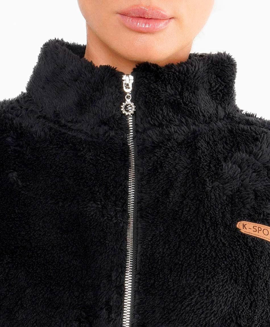 Polar deportivo mujer peludo negro