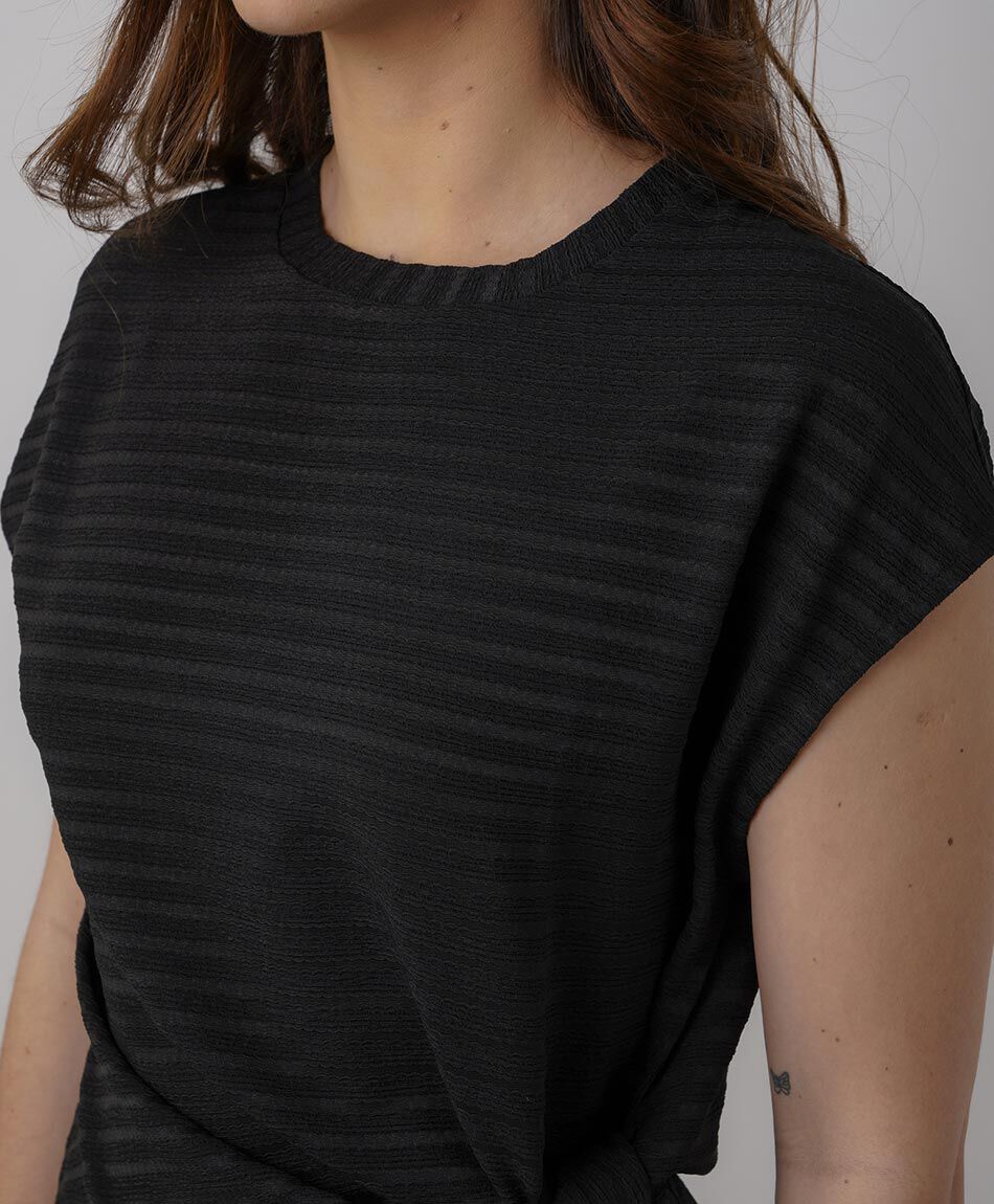 Polera mujer jacquard nudo