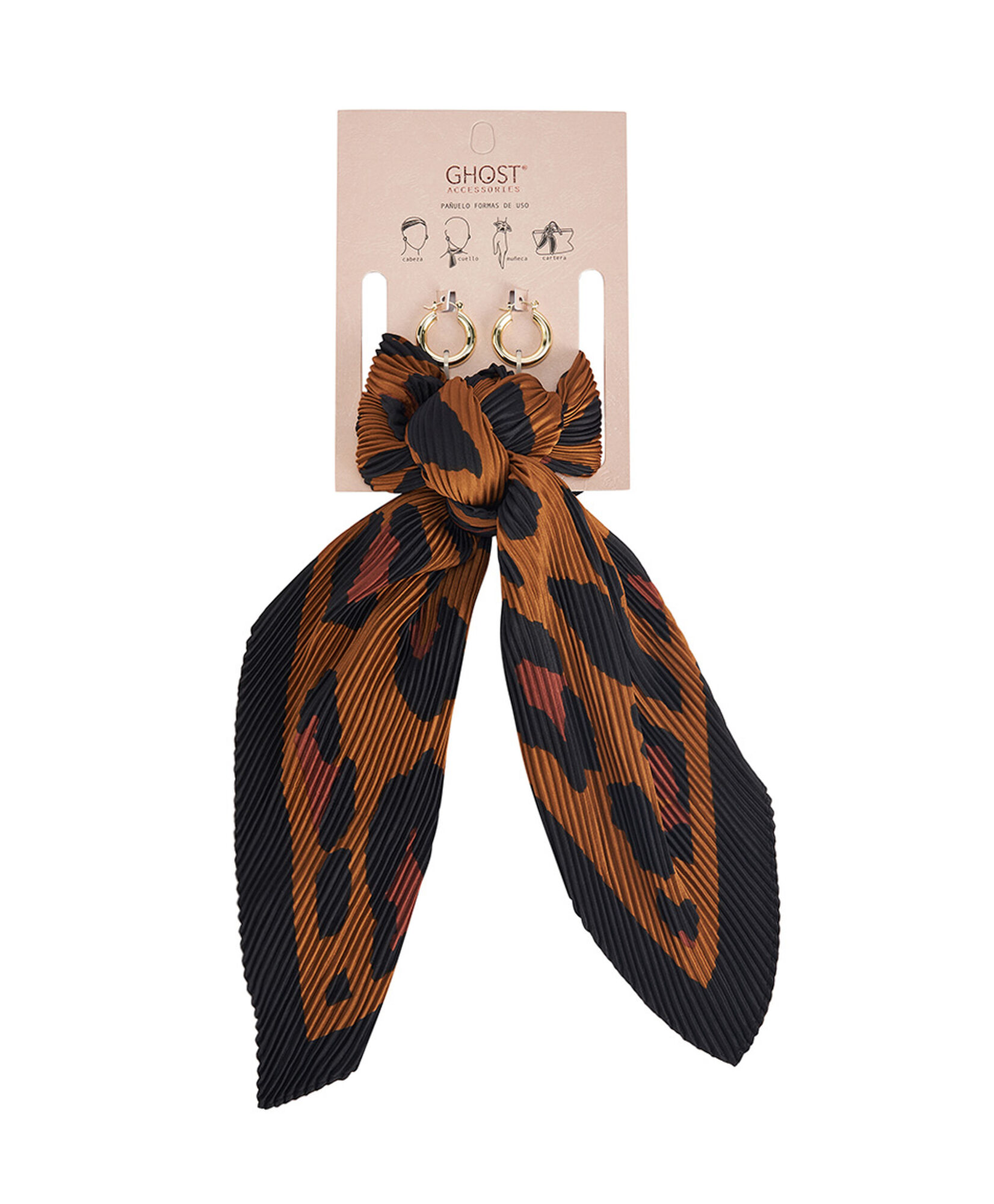 Set pañuelo + aros mujer animal print Set pañuelo + aros mujer animal print