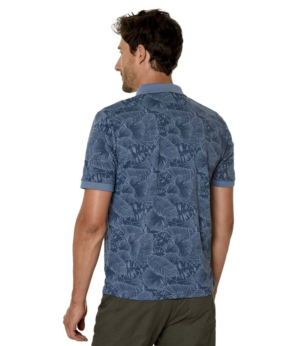 Polera cuello polo estampada