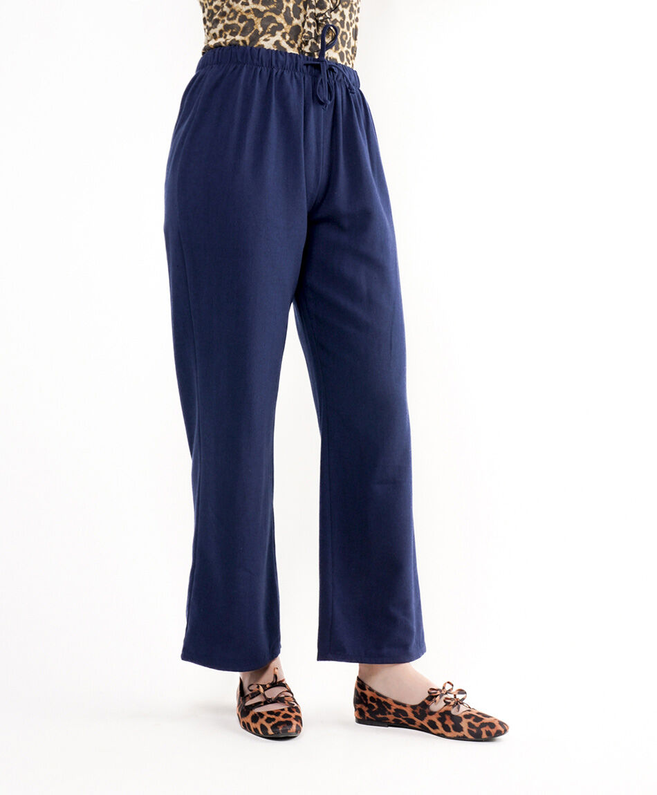 Pantal&oacute;n mujer lino azul