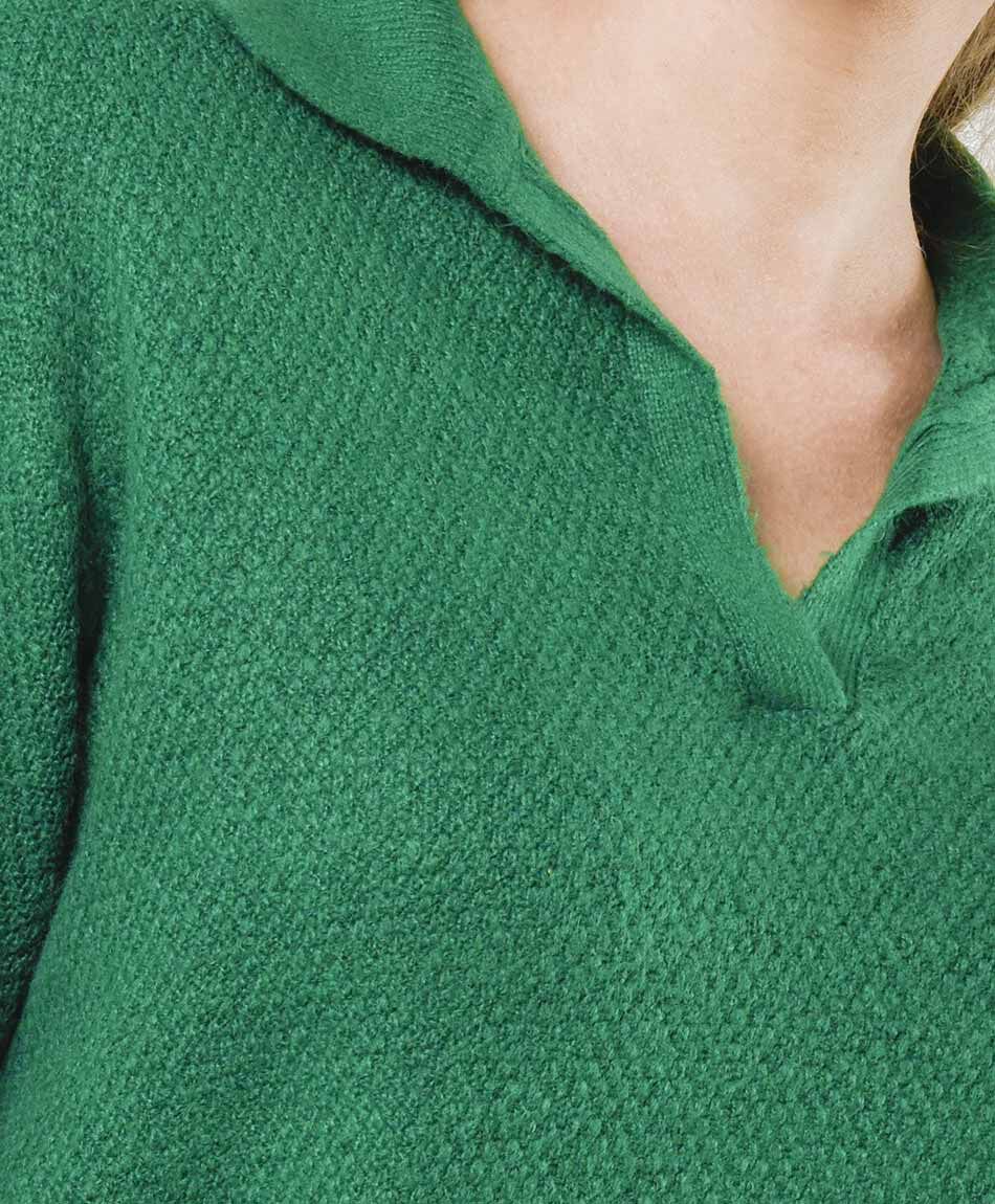 Sweater mujer cuello piqu&eacute;