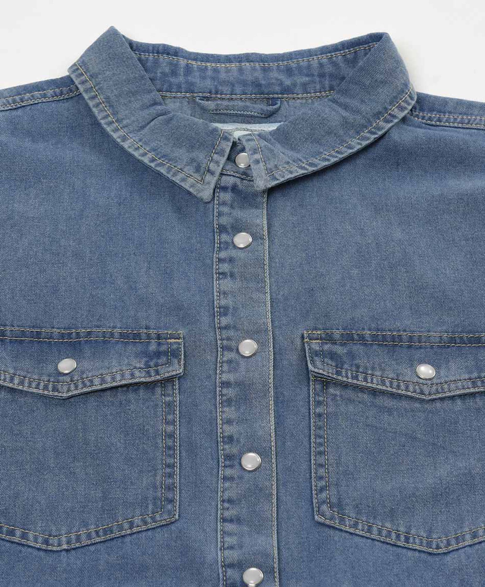 Blusa mujer denim bolsillos botones Blusa mujer denim bolsillos botones