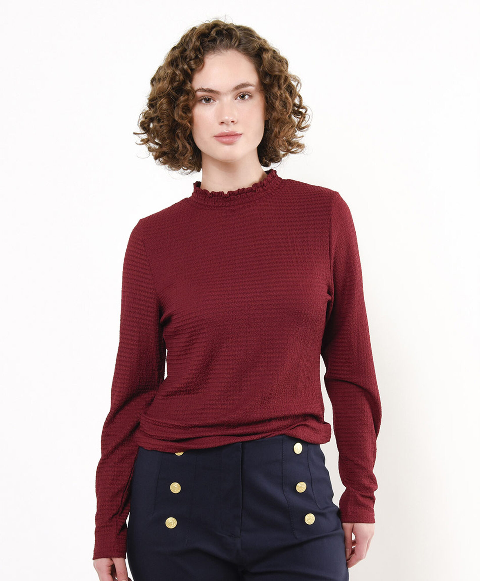 Polera mujer jacquard cuello perkins Polera mujer jacquard cuello perkins