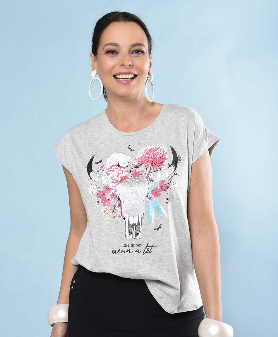 Polera manga mini cuello redondo