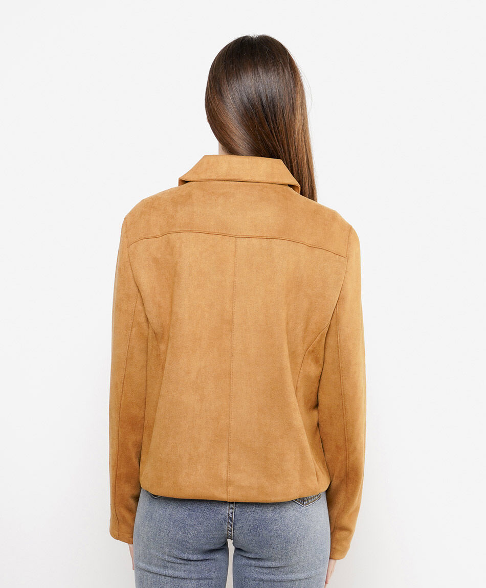 Chaqueta mujer suede cierre