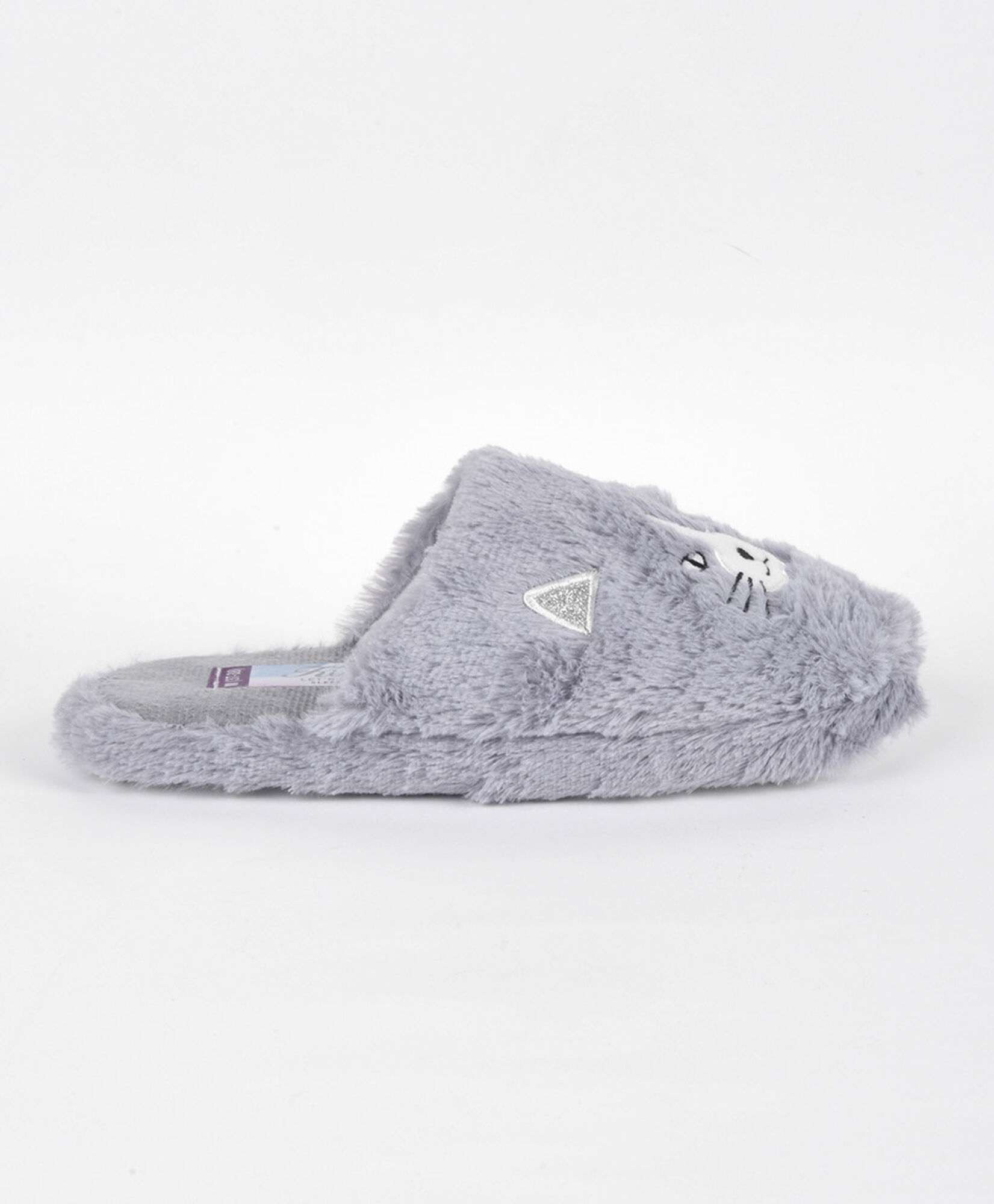 Pantufla mujer gato gris Pantufla mujer gato gris
