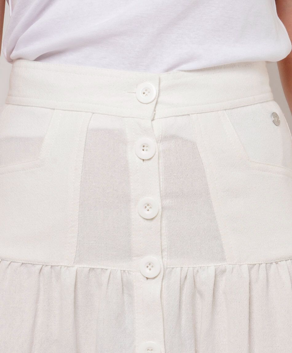 Falda mujer acampanada con botones