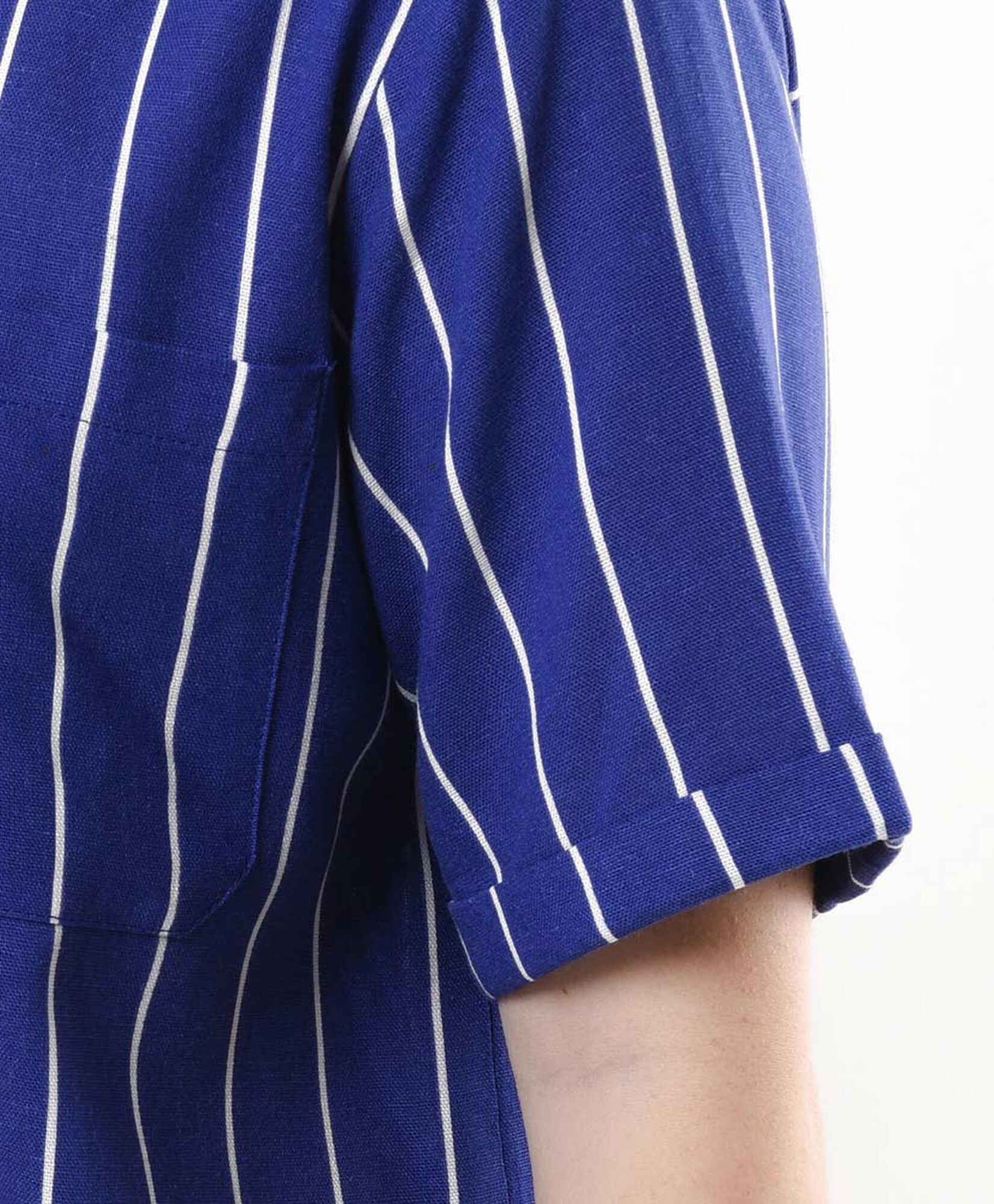 Blusa mujer lino líneas azul Blusa mujer lino líneas azul