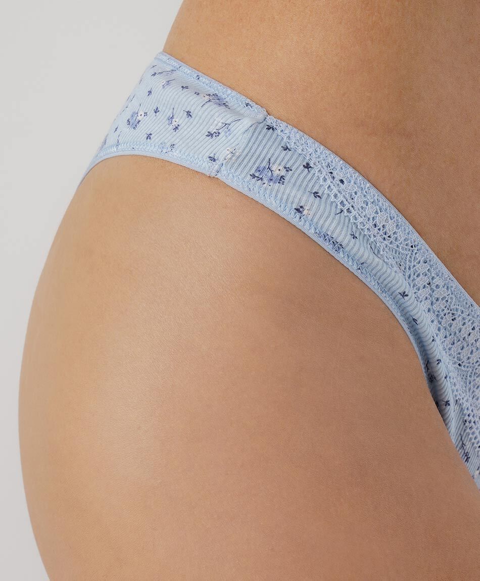 Tanga mujer algod&oacute;n mini florcitas