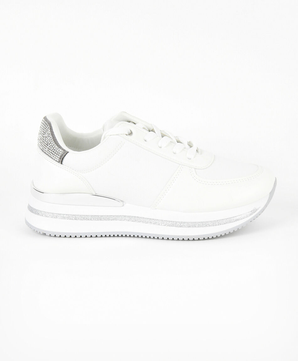 Zapatilla mujer brillos plataforma