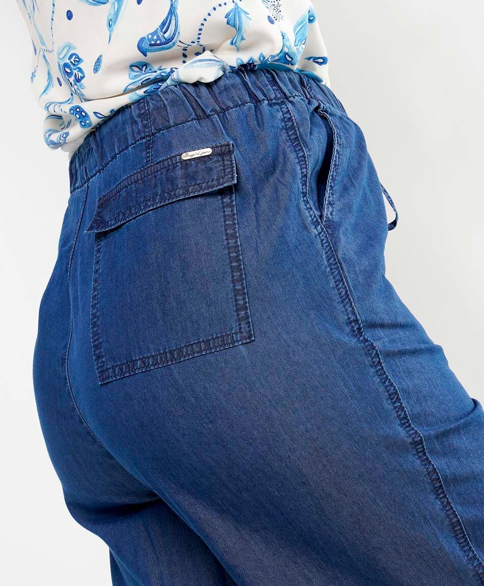 Pantal&oacute;n mujer denim lazo wide