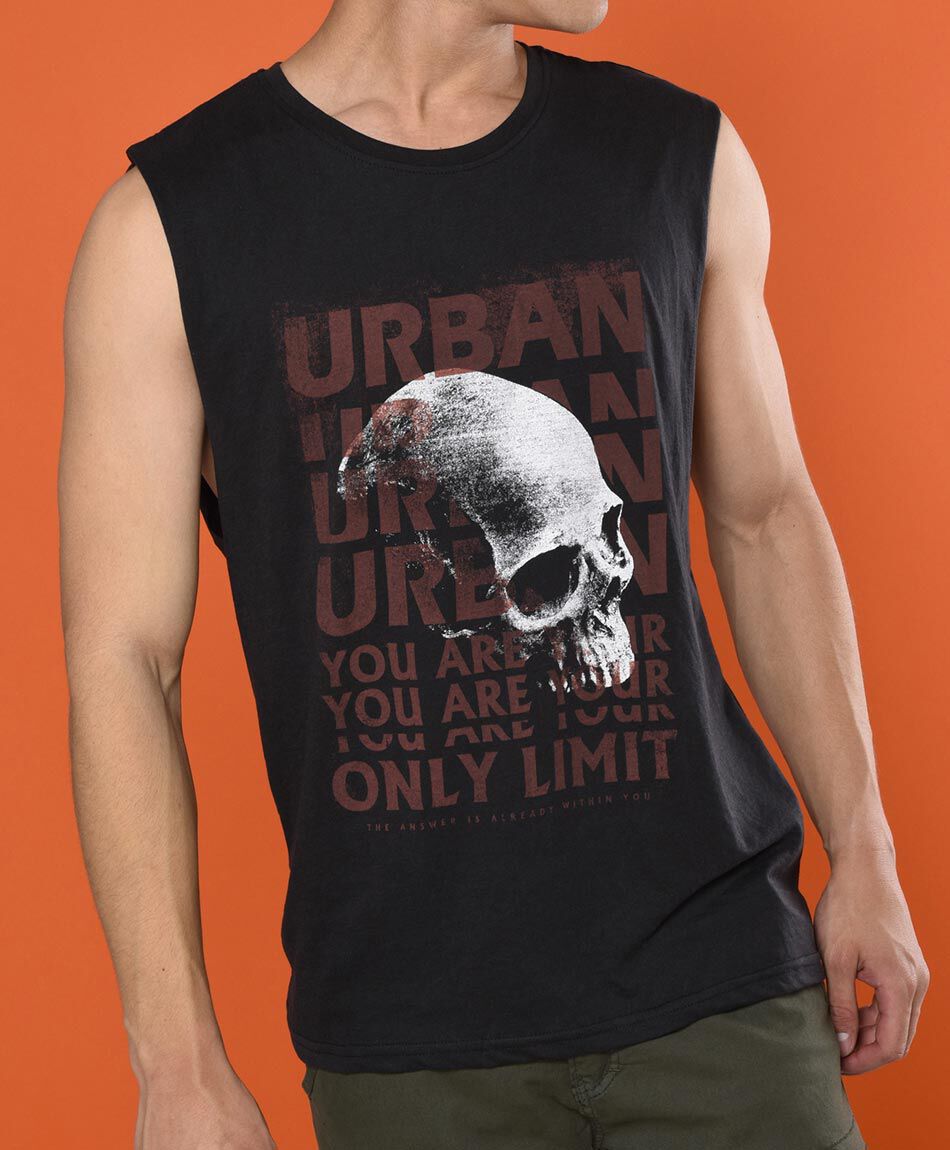 Polera sin mangas cuello redondo