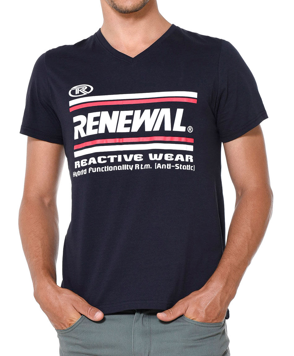 Polera estampada cuello v