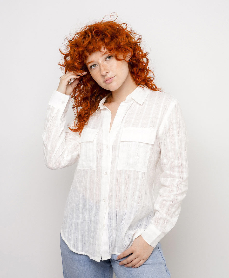 Blusa mujer jacquard white