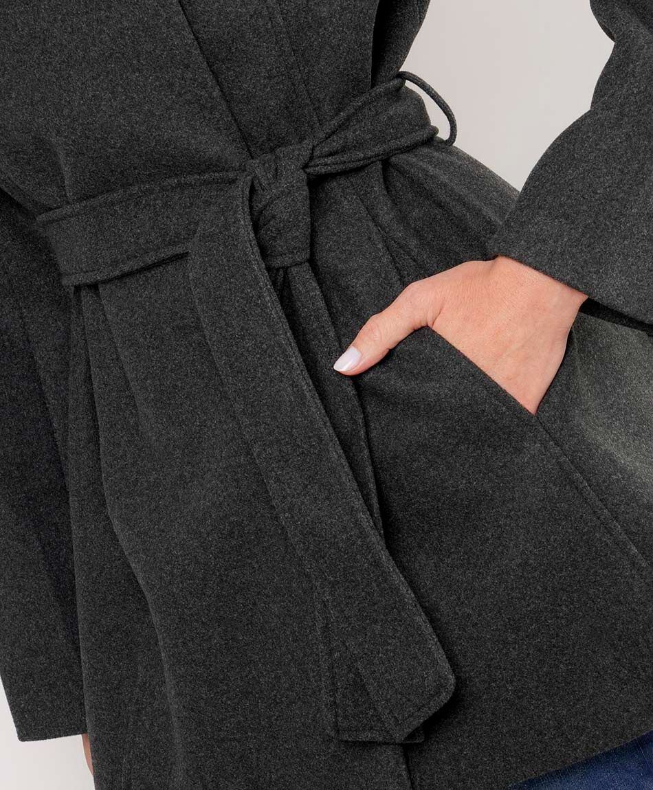 Abrigo mujer capa cintur&oacute;n