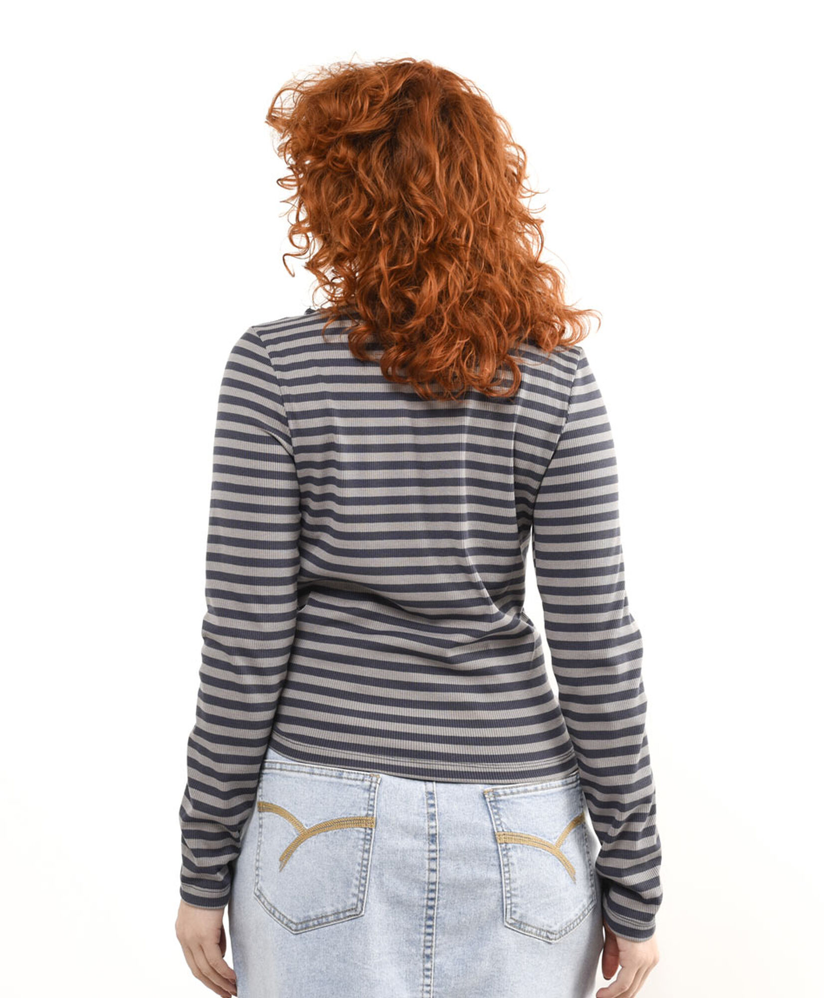 Polera mujer rayas canalé Polera mujer rayas canalé