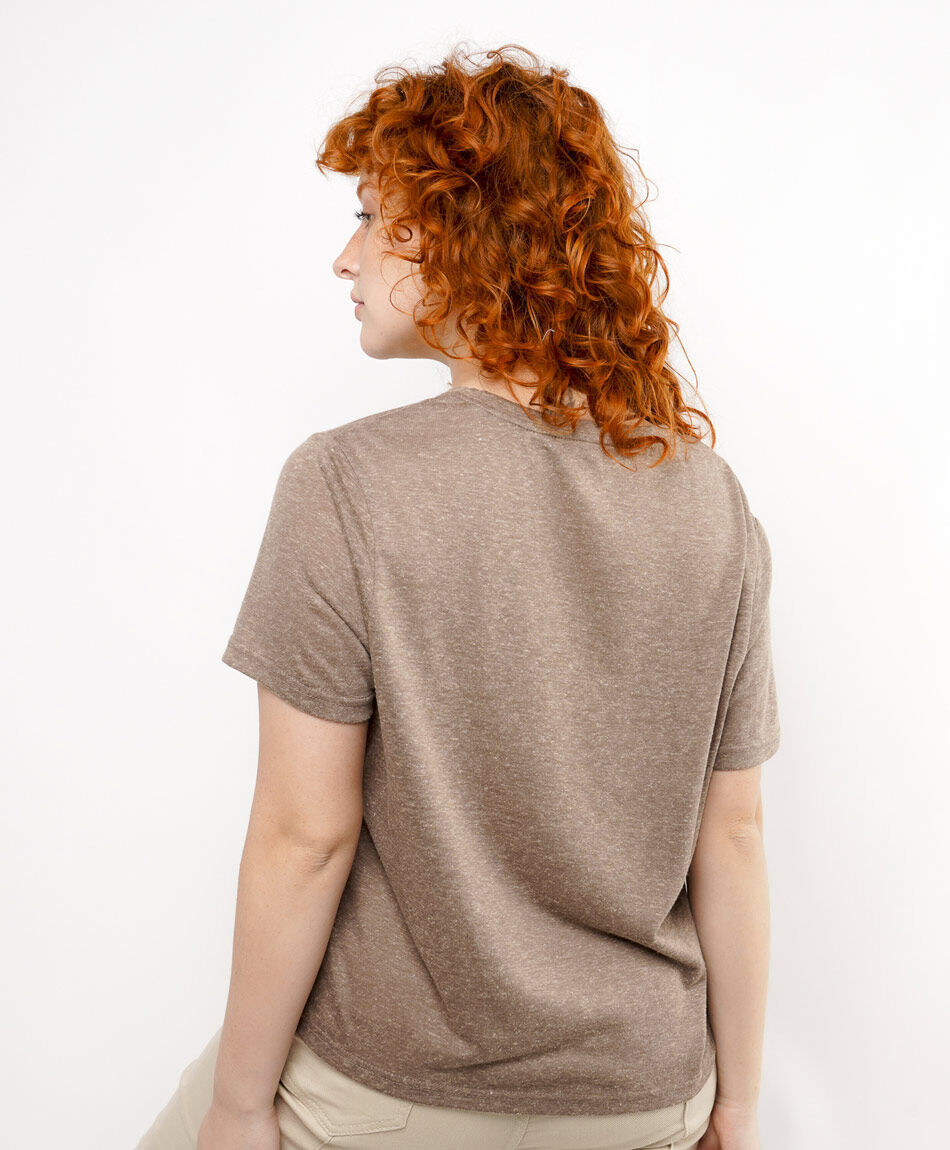 Polera mujer lisa lino